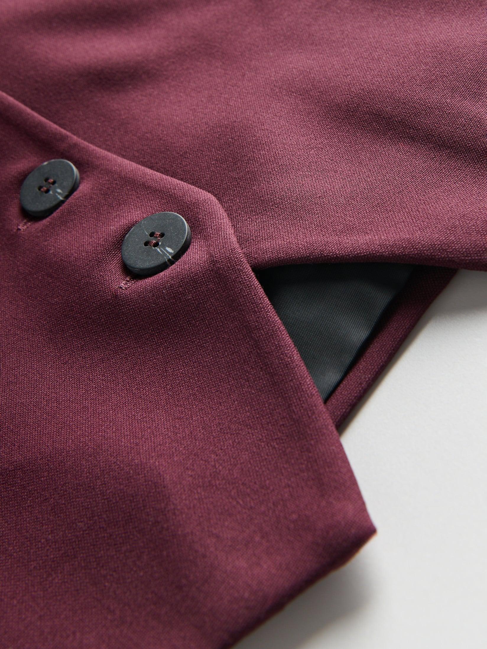 Burgundy Classic Vest With Added Viscose, , large image number 3