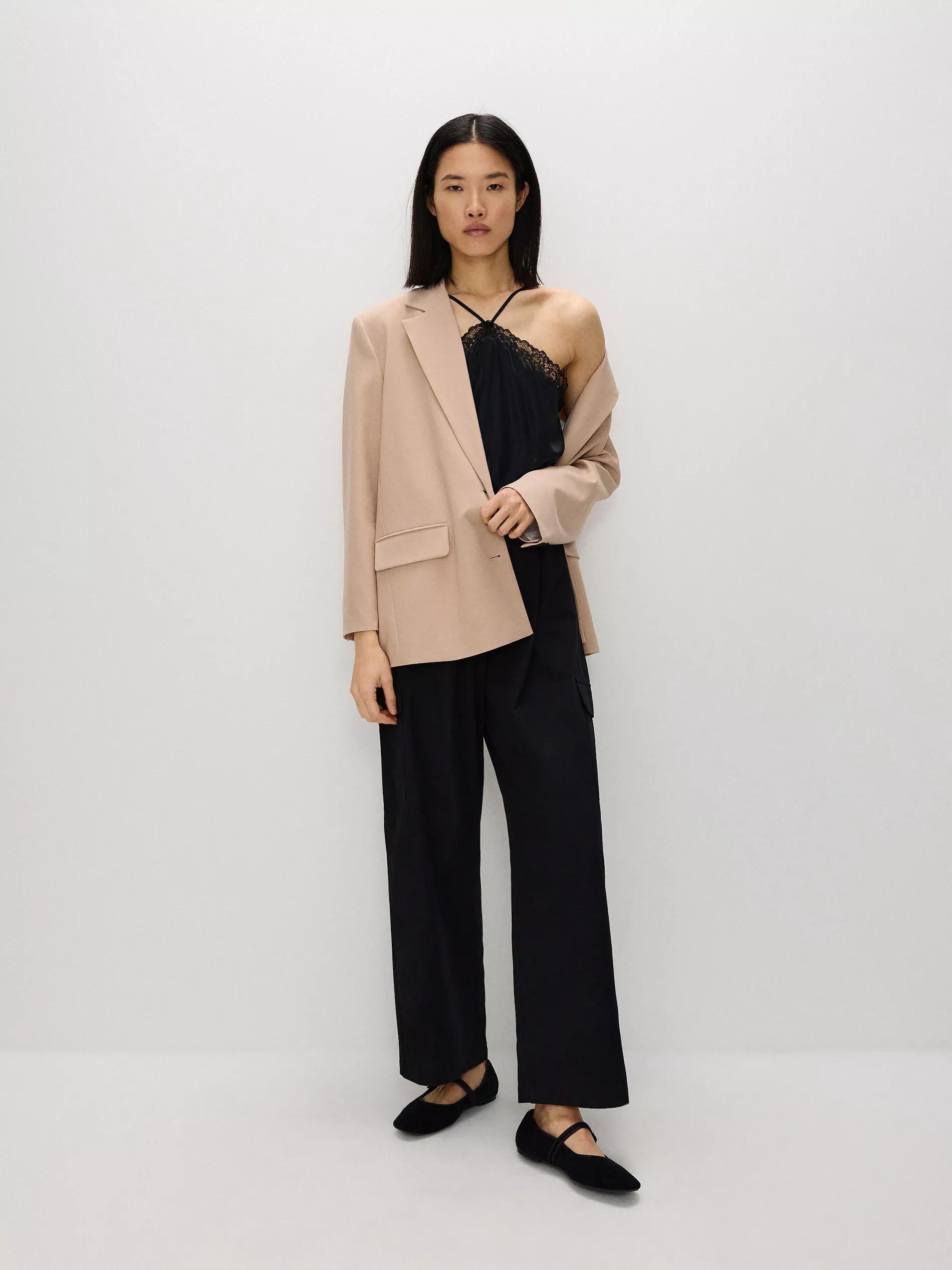 Black Cargo Jumpsuit, Black, medium
