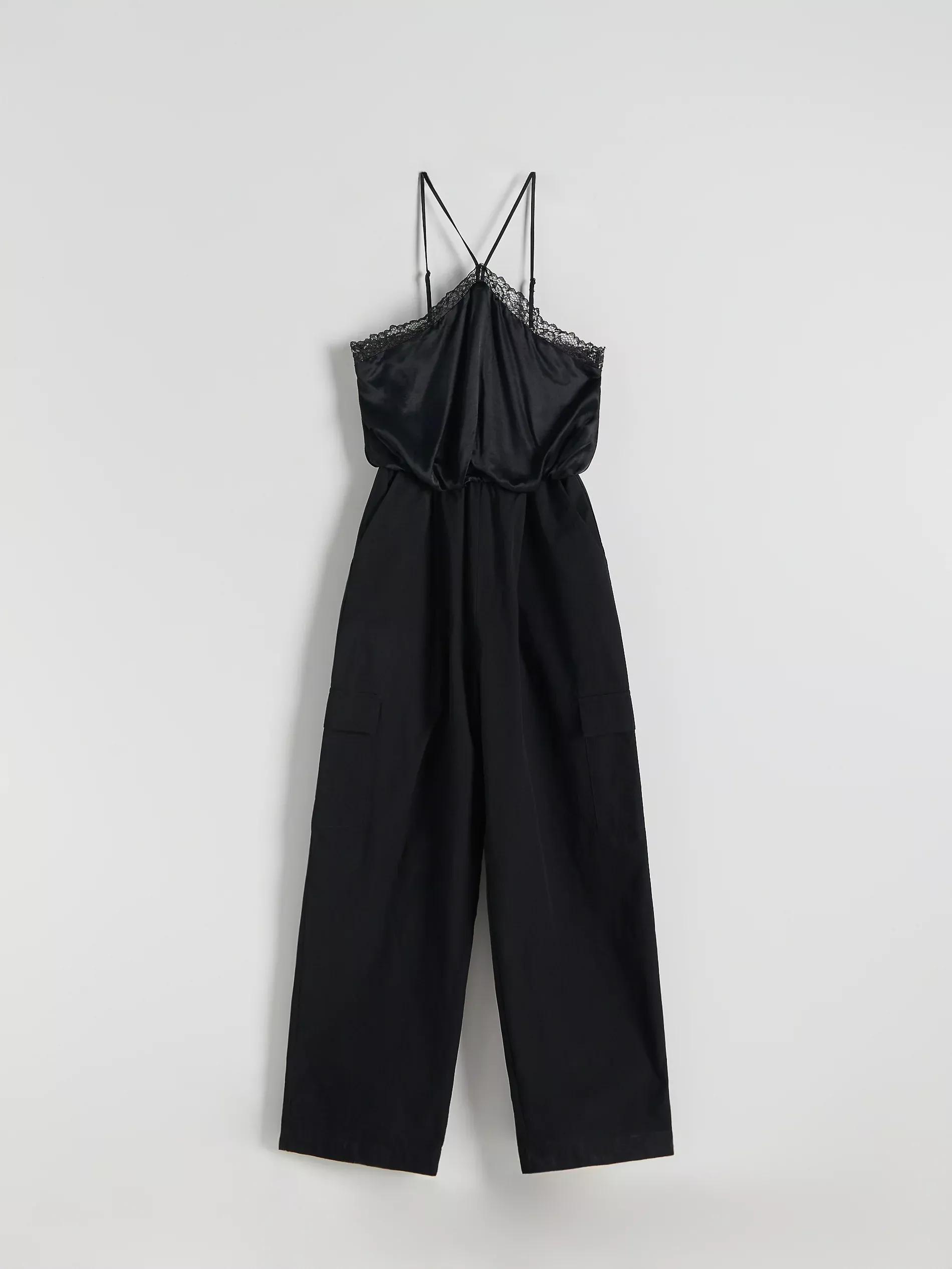 Black Cargo Jumpsuit, , large image number 5