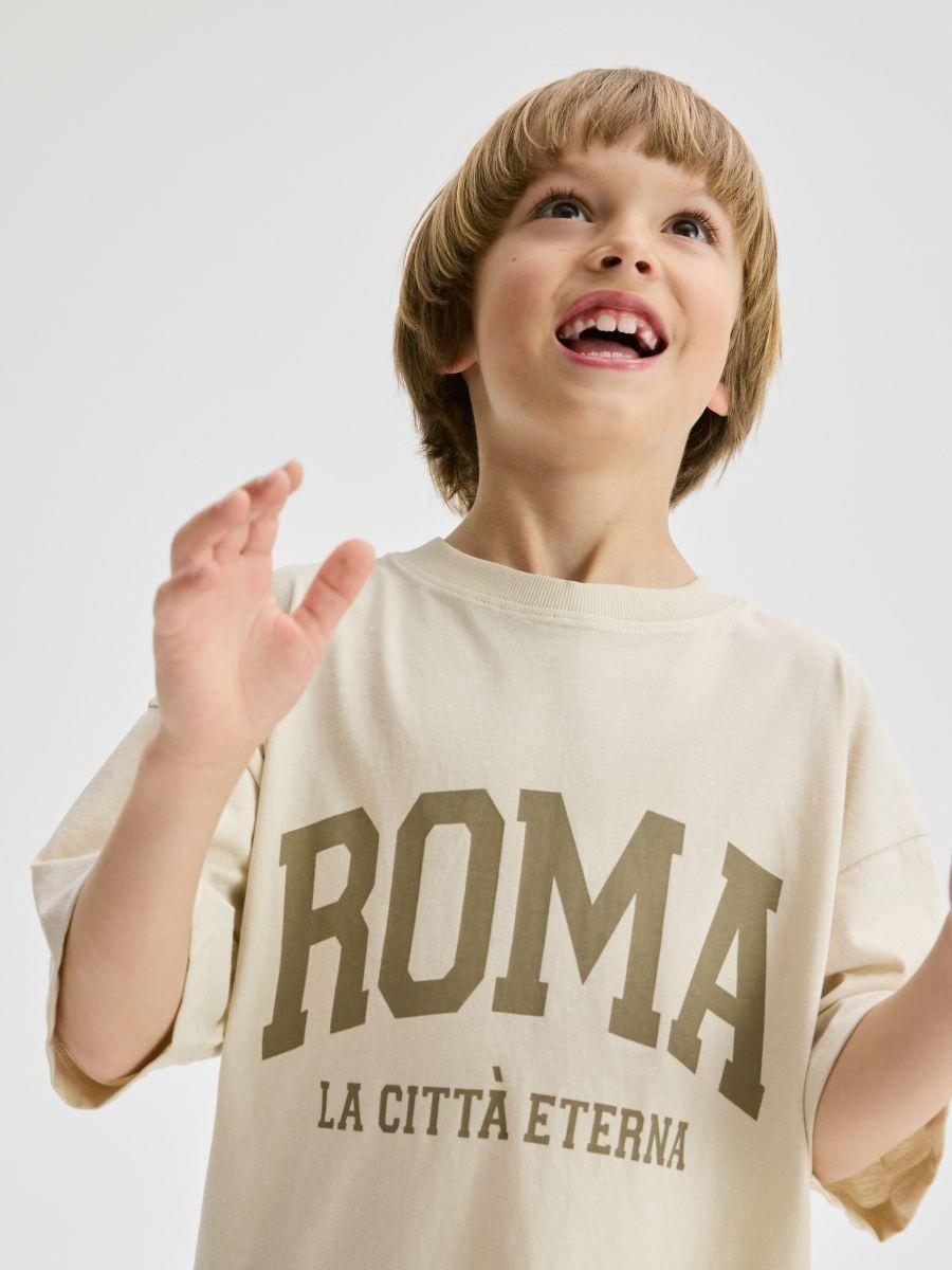 Beige Printed T-Shirt, , medium