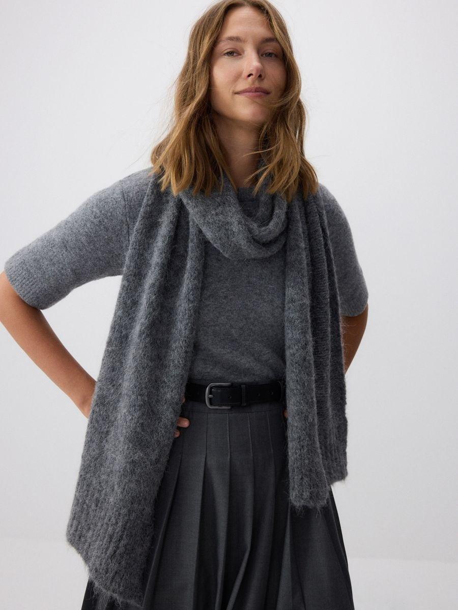 dark grey LADIES` SCARF, Grey, large image number 0