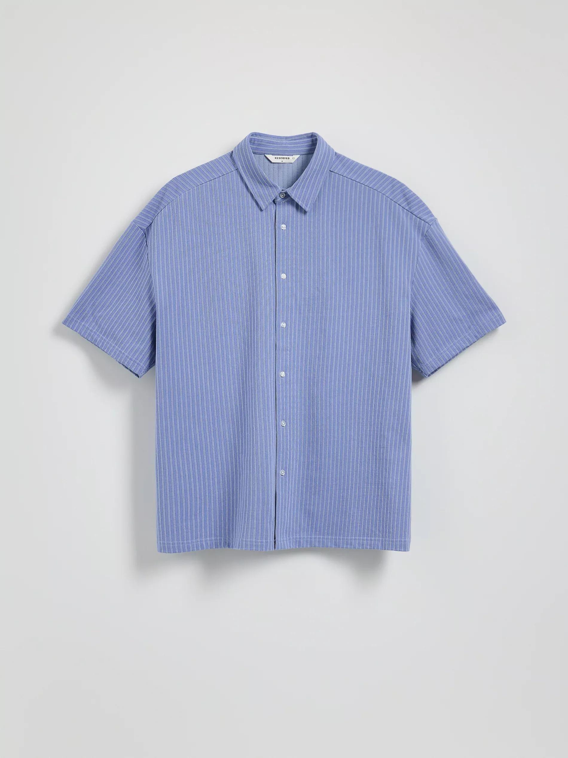 Blue Striped Oversized Shirt, Blue, large image number 5