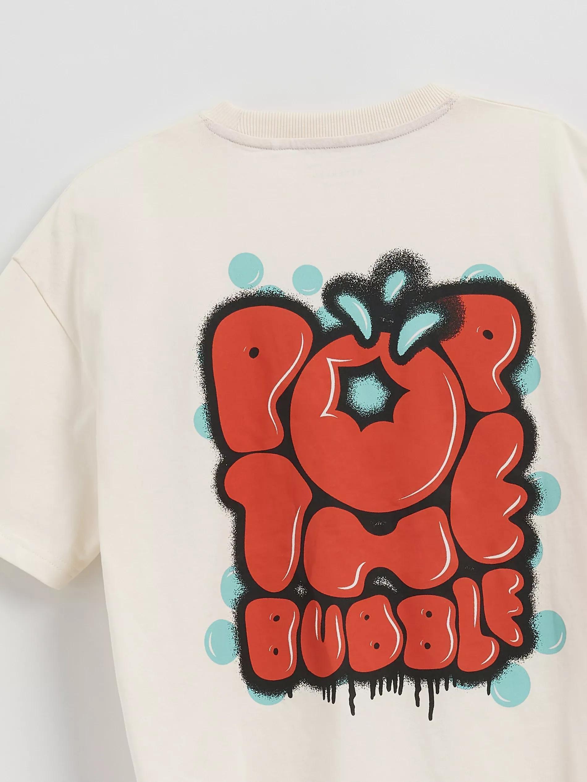 CREAM Cotton T-shirt with print, Ivory, medium