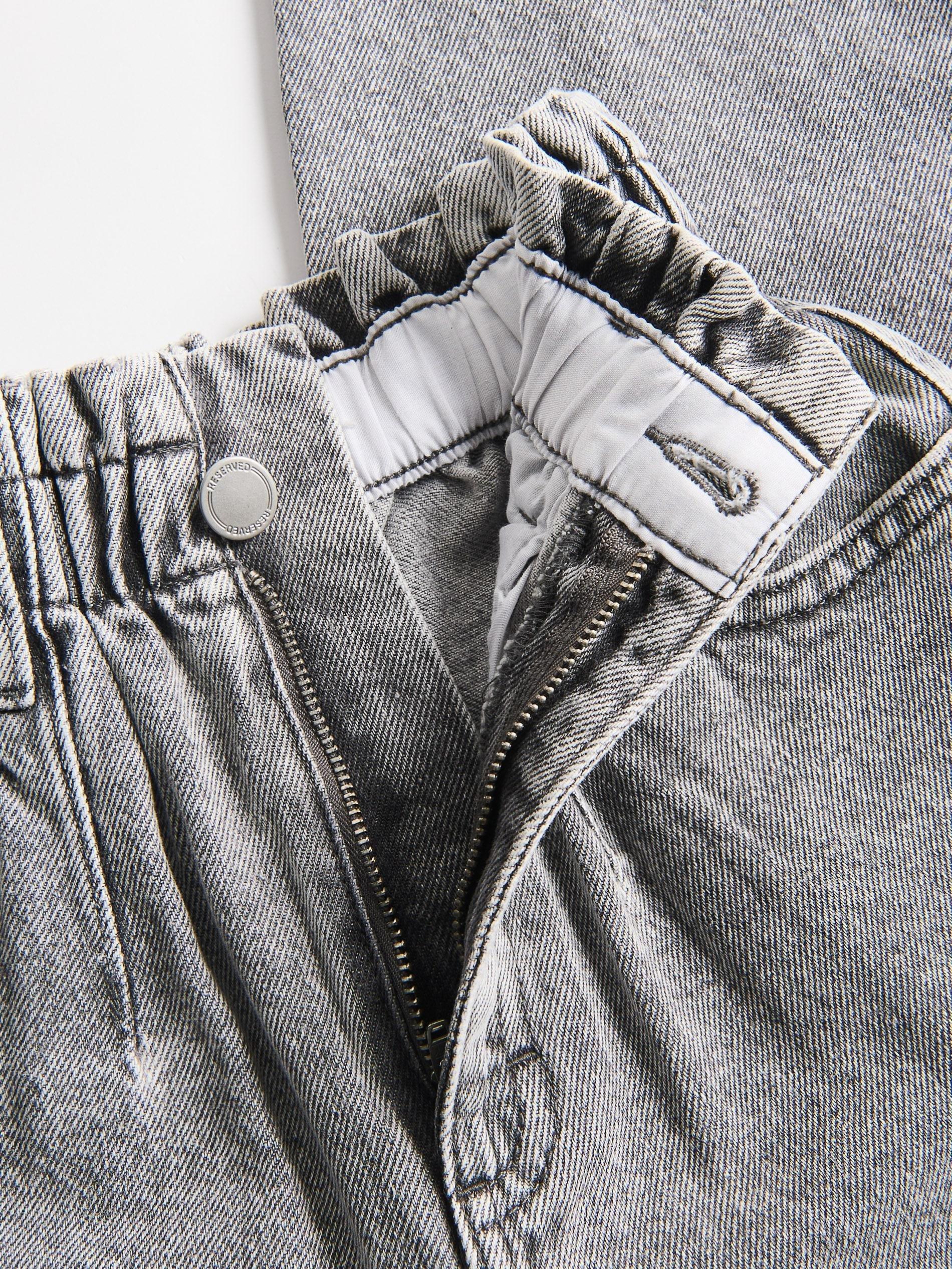 جينز بخصر مكشكش رمادي, Light grey, medium