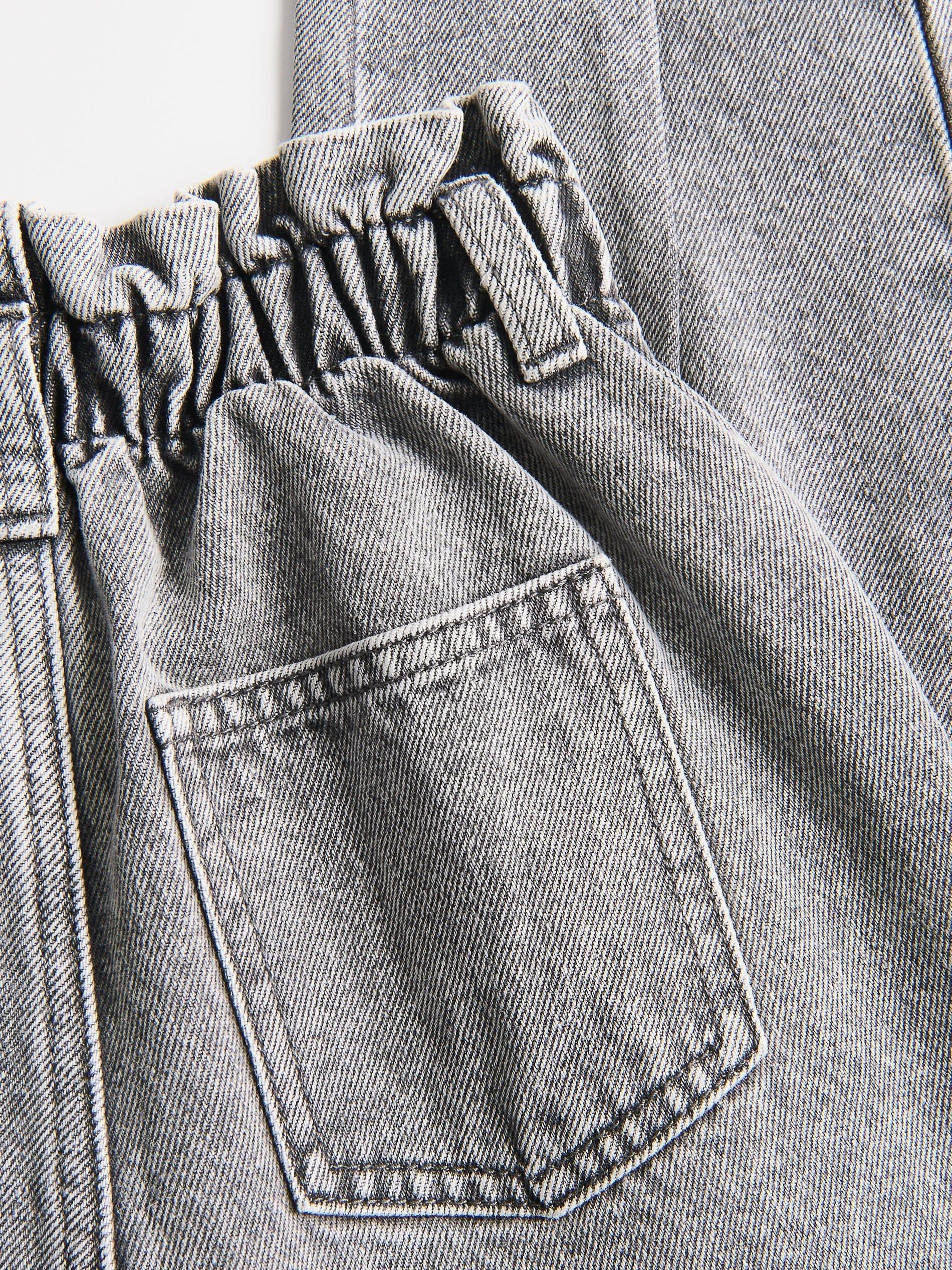 جينز بخصر مكشكش رمادي, Light grey, medium