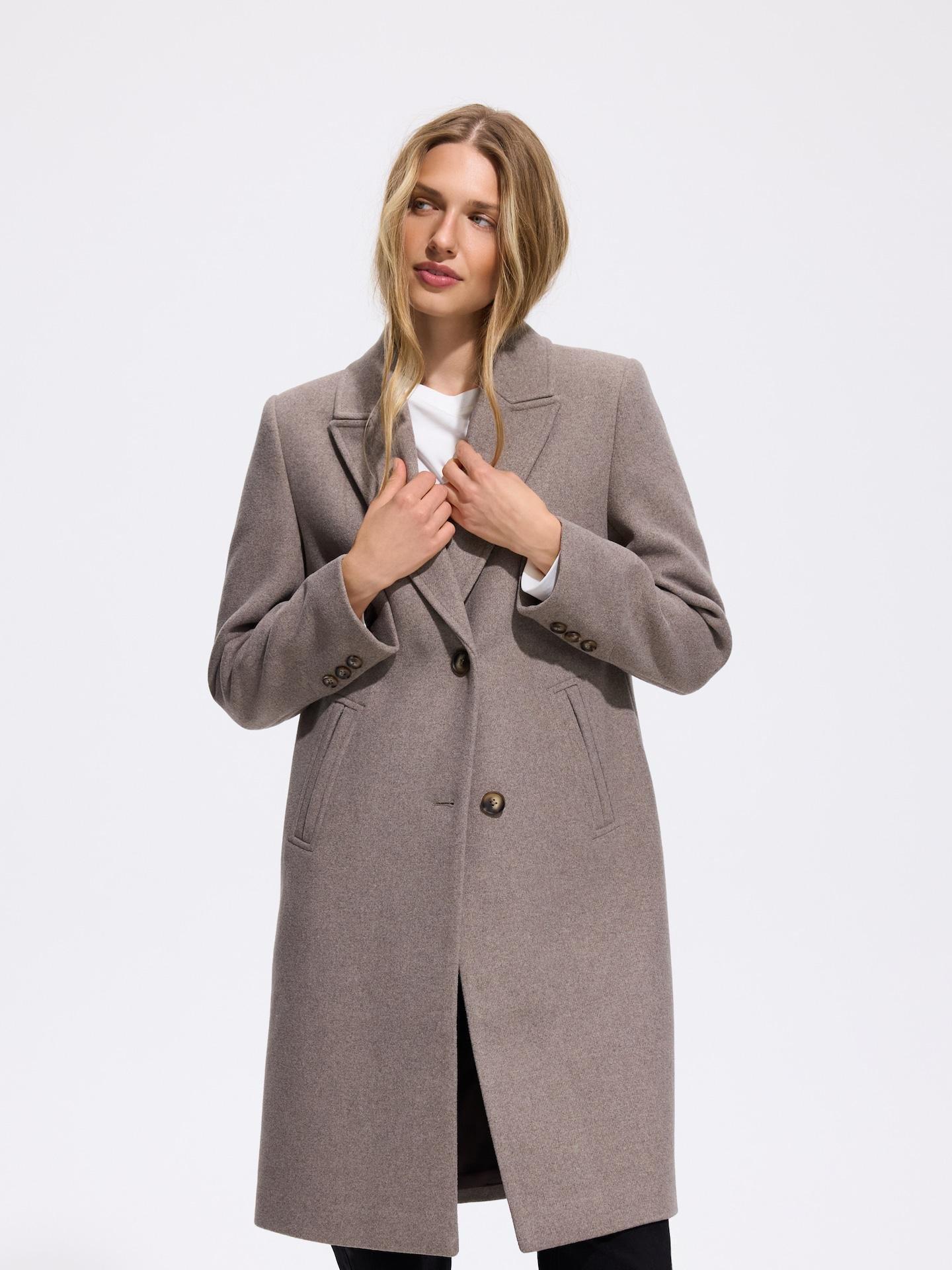 Brown Blended Wool Coat, 7401_74M, medium
