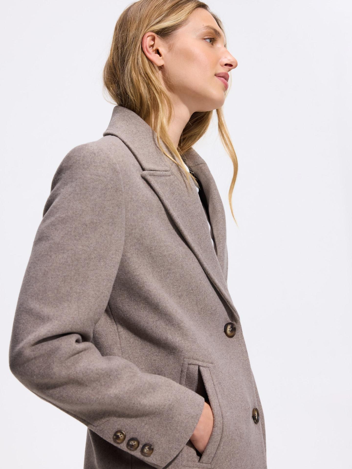 Brown Blended Wool Coat, 7401_74M, medium
