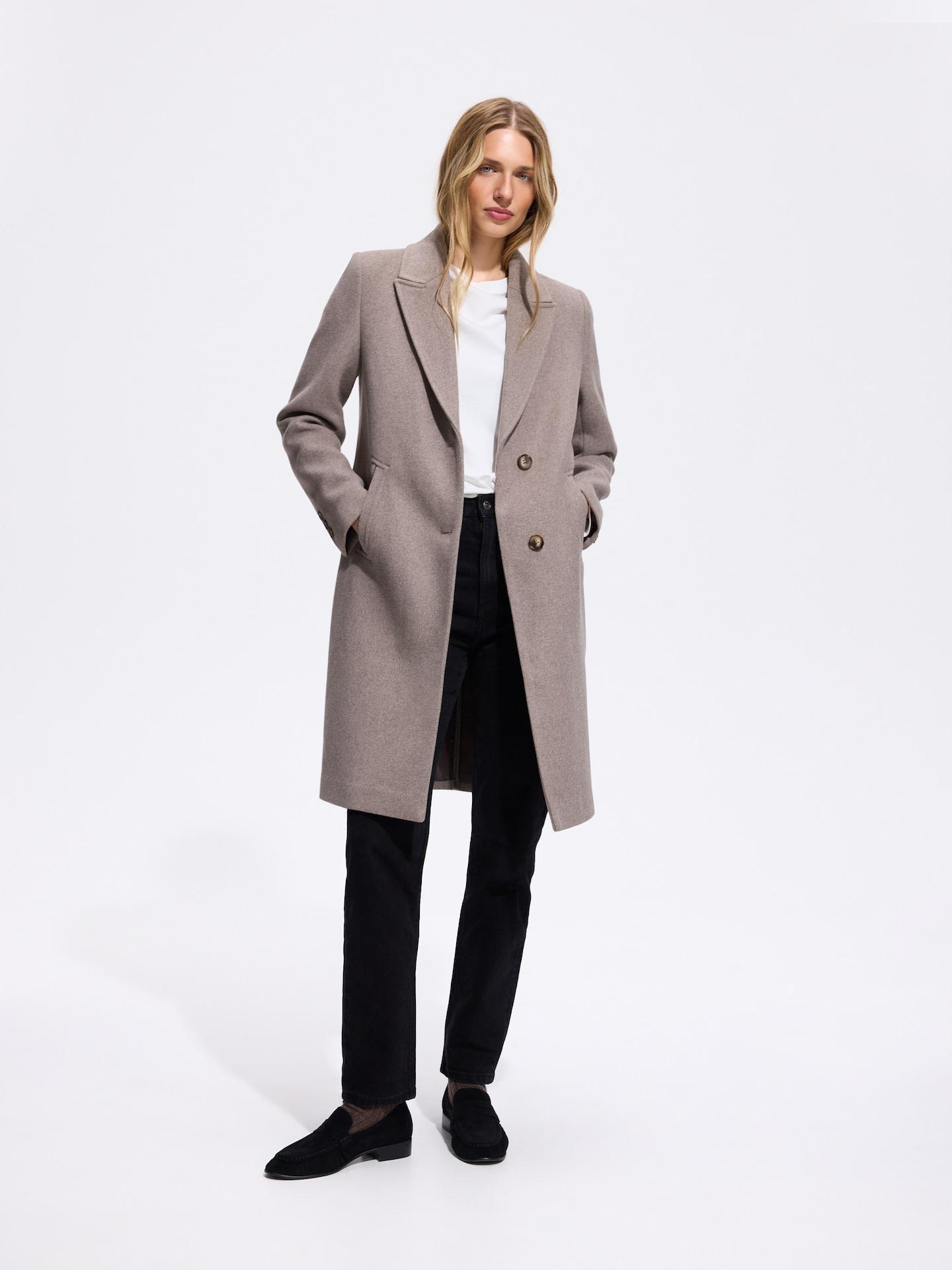 Brown Blended Wool Coat, 7401_74M, medium