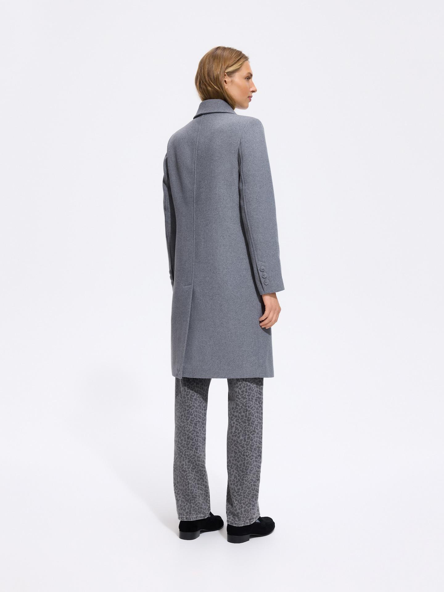 Grey Blended Wool Coat, Grey, large image number 3