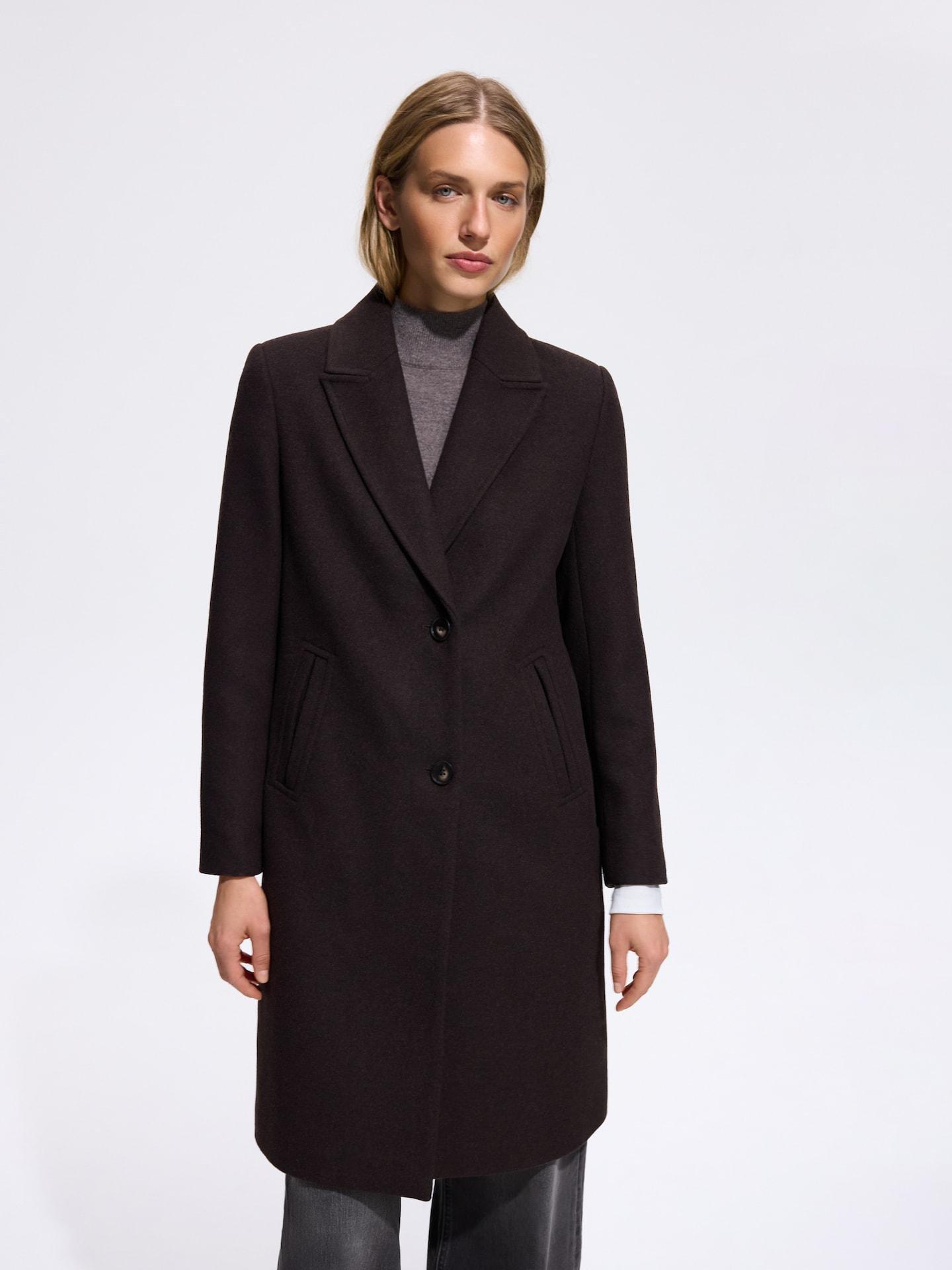 Brown Blended Wool Coat, Brown, large image number 3