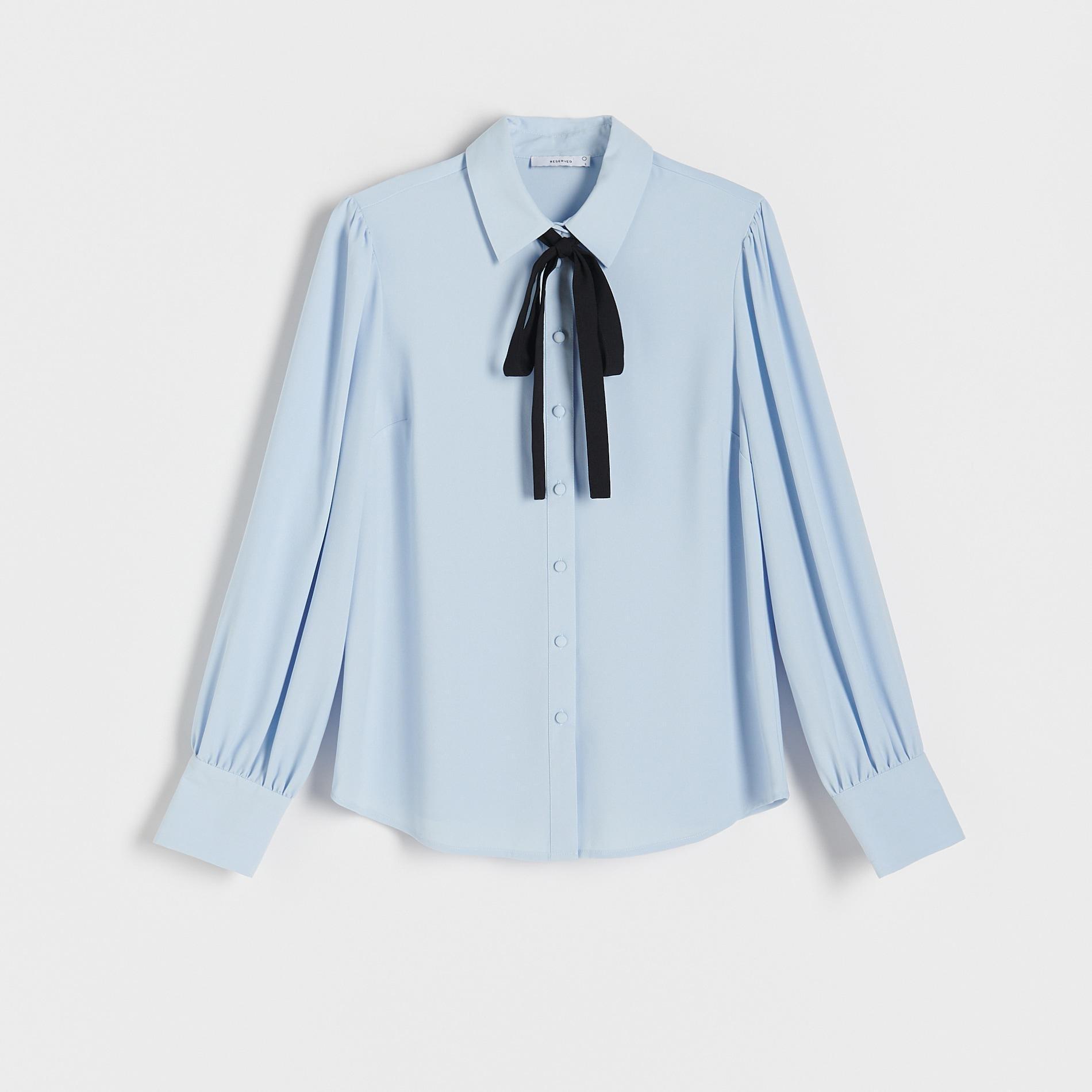 Blue Shirt With Decorative Tie Detail, , large image number 4