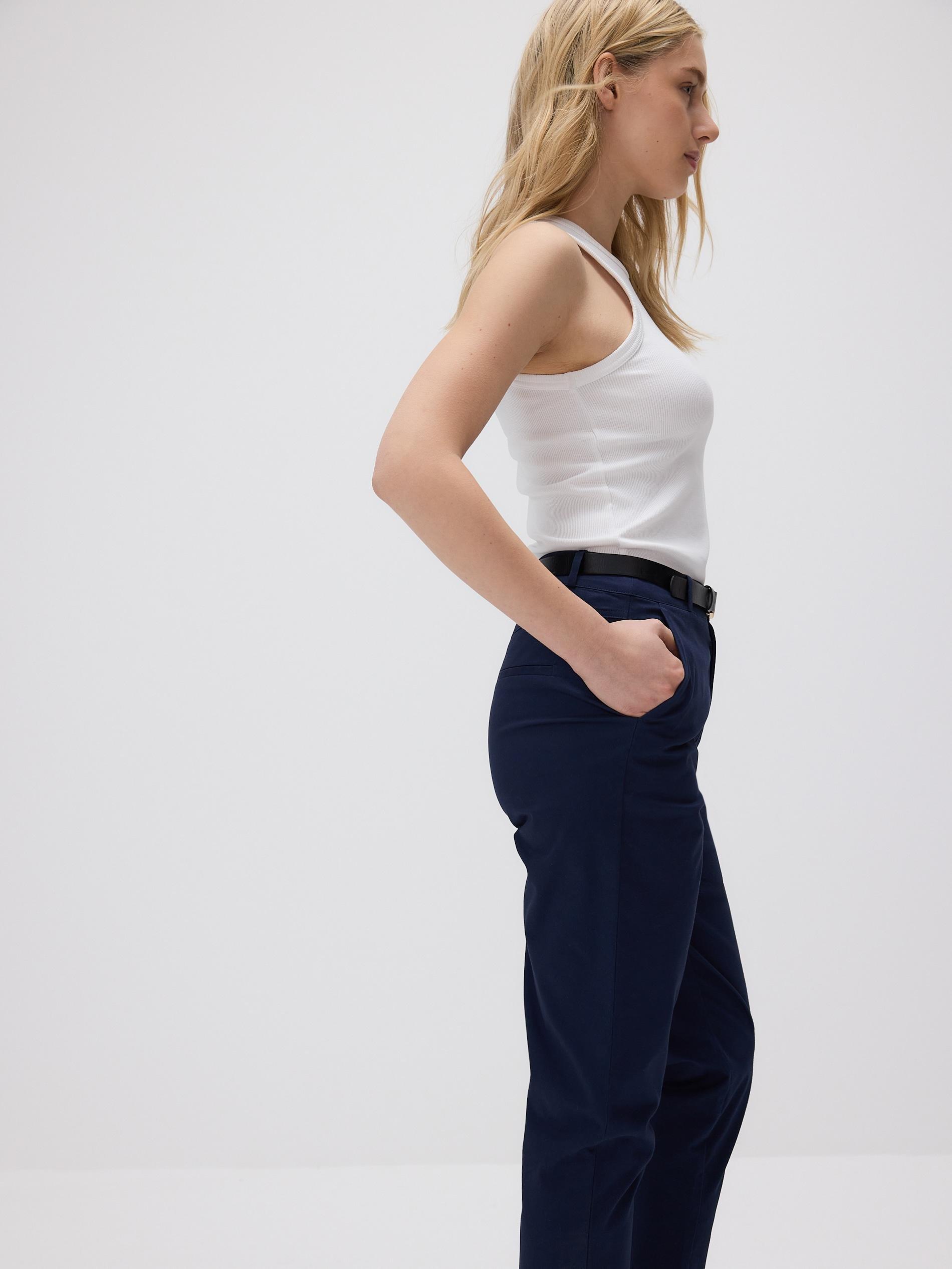 Navy Fabric Trousers, Navy, large image number 3