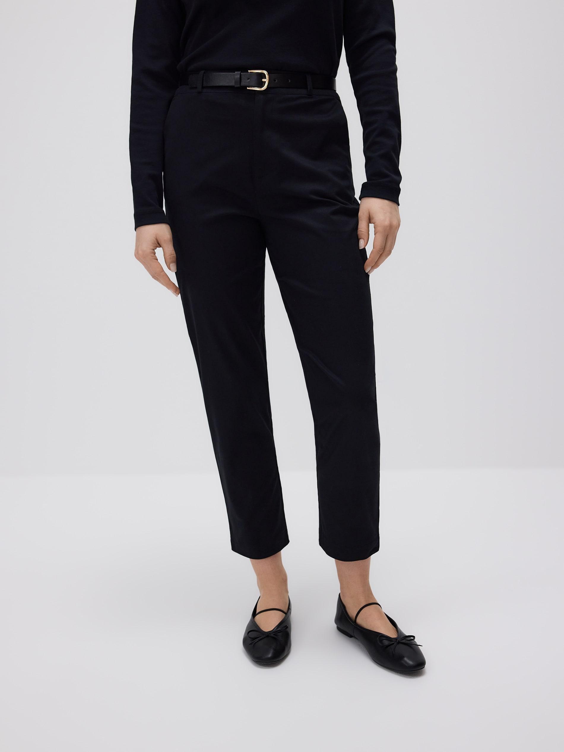 Black Fabric Trousers, Black, large image number 0