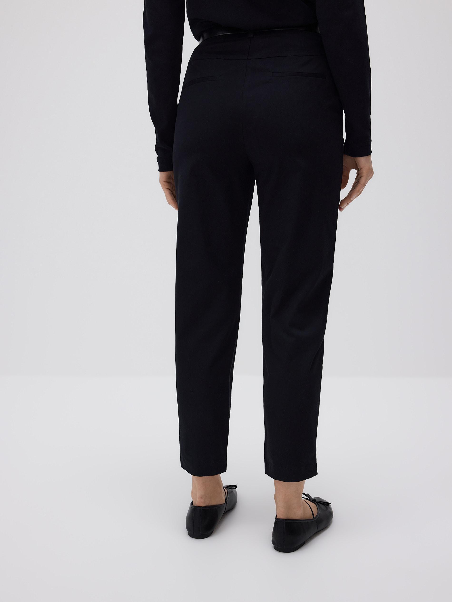 Black Fabric Trousers, Black, medium