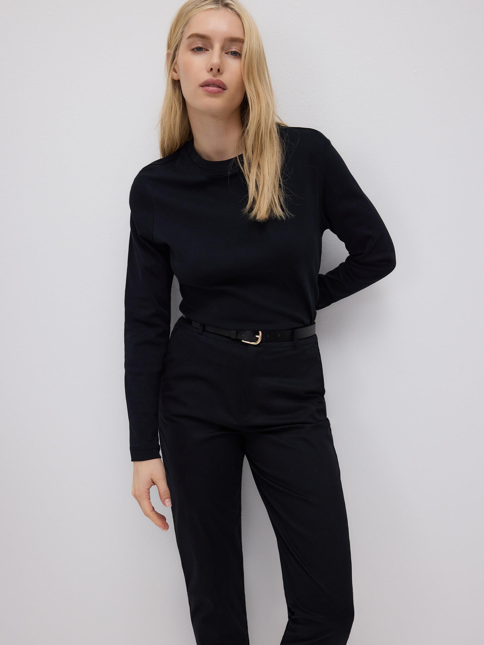 Black Fabric Trousers, Black, large image number 3