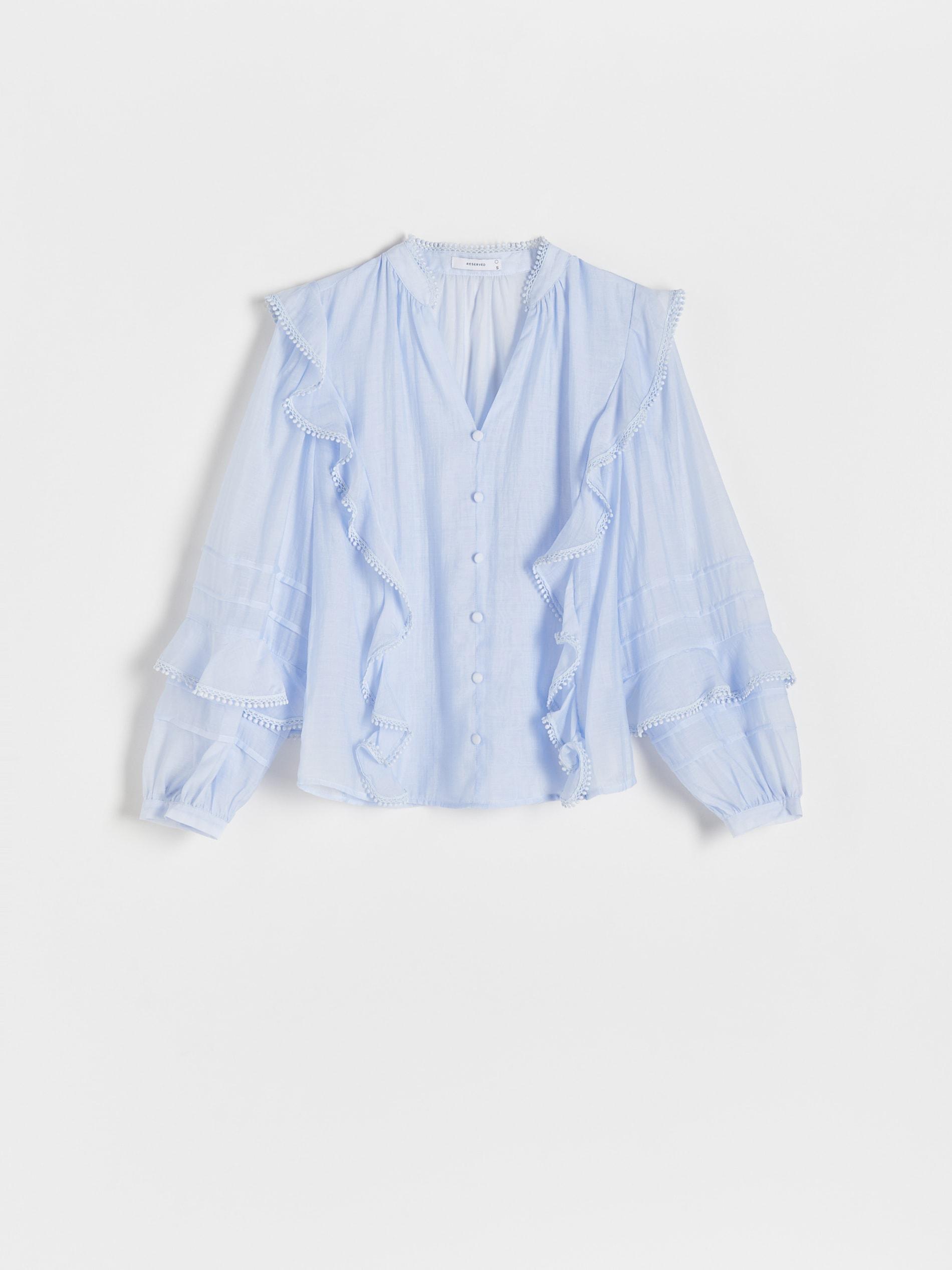 Blue Frill Detail Shirt, , large image number 2