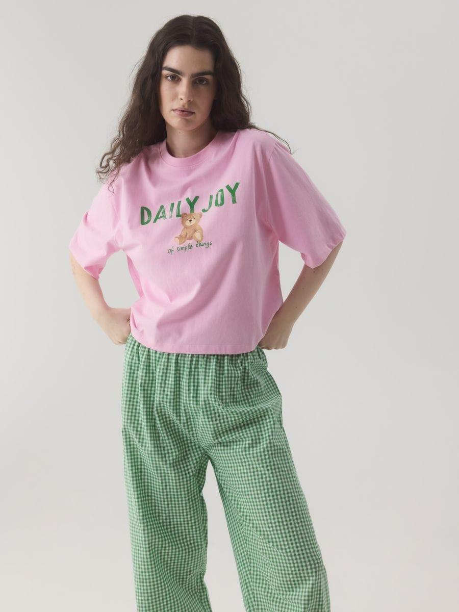 Green Two-Piece Cotton Pajamas, , medium