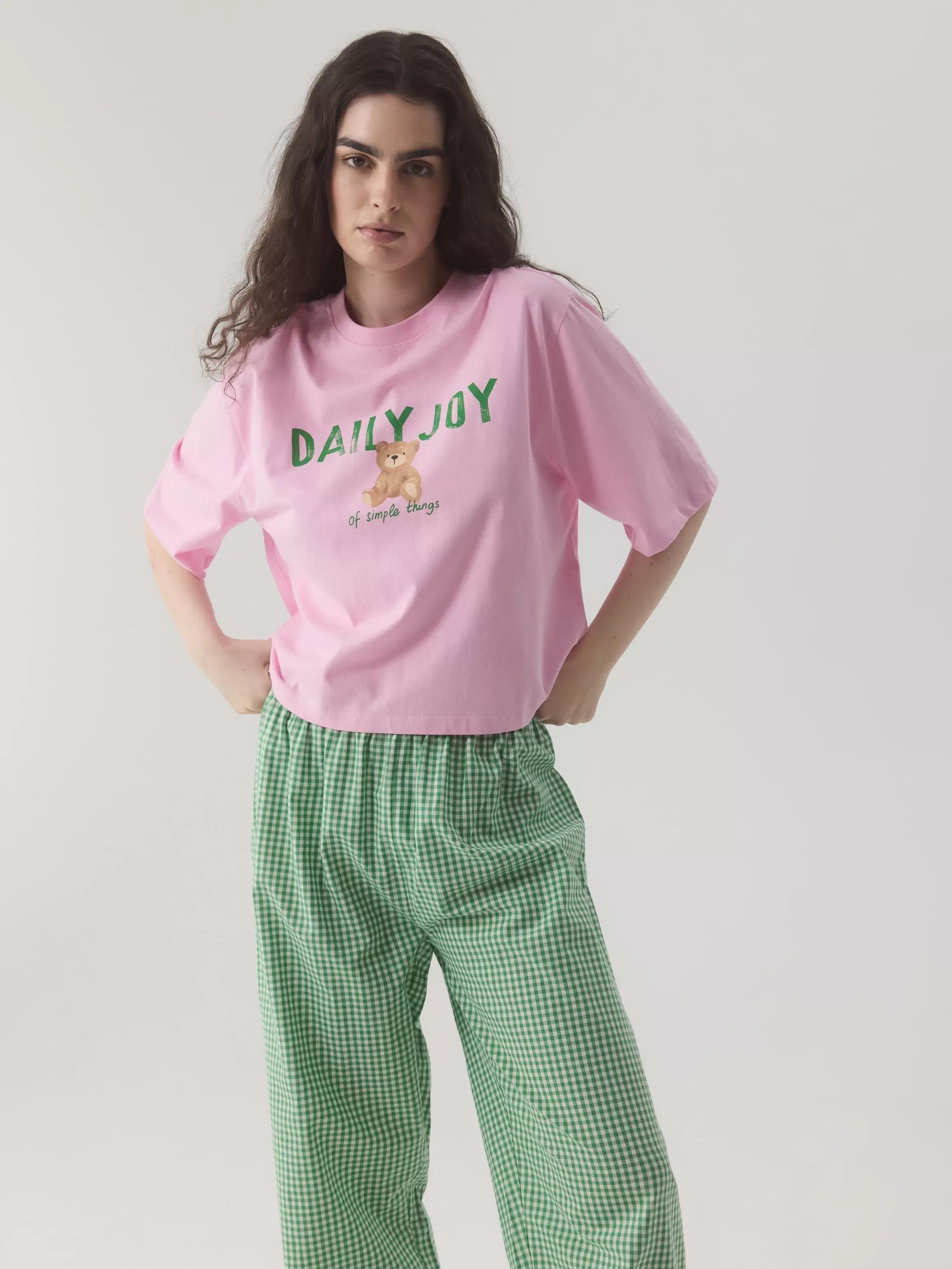 Green Two-Piece Cotton Pajamas, , large image number 0