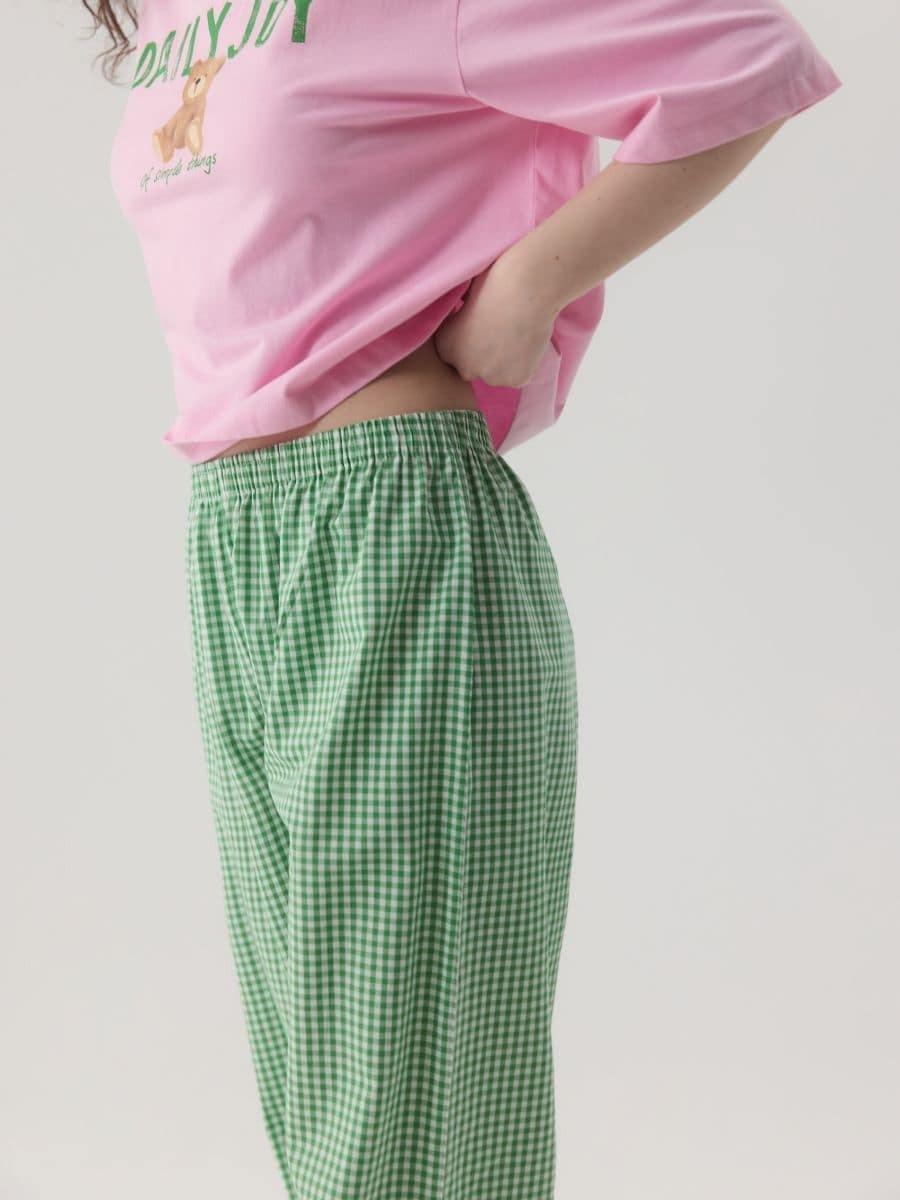 Green Two-Piece Cotton Pajamas, , large image number 1