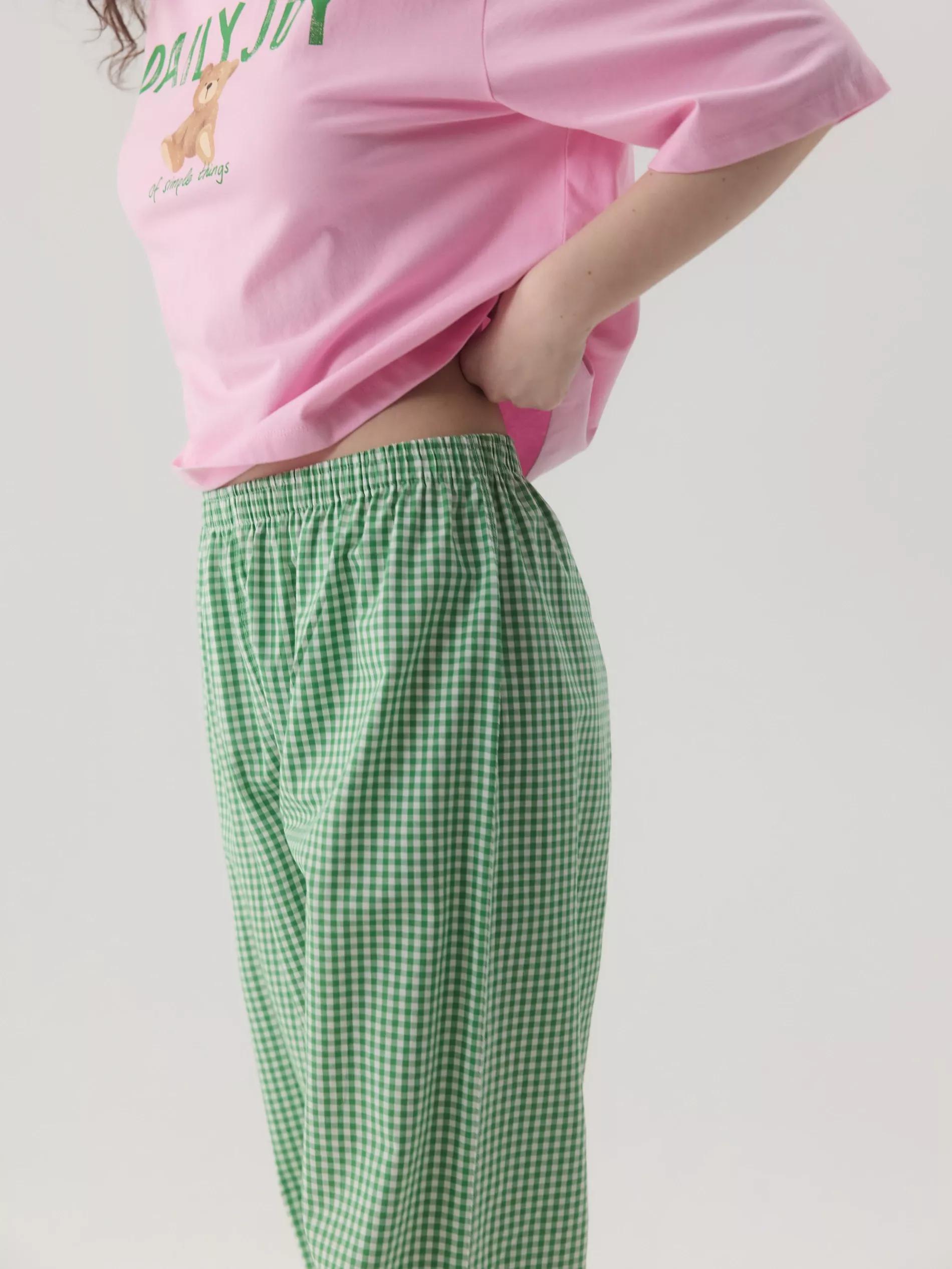 Green Two-Piece Cotton Pajamas, , large image number 1