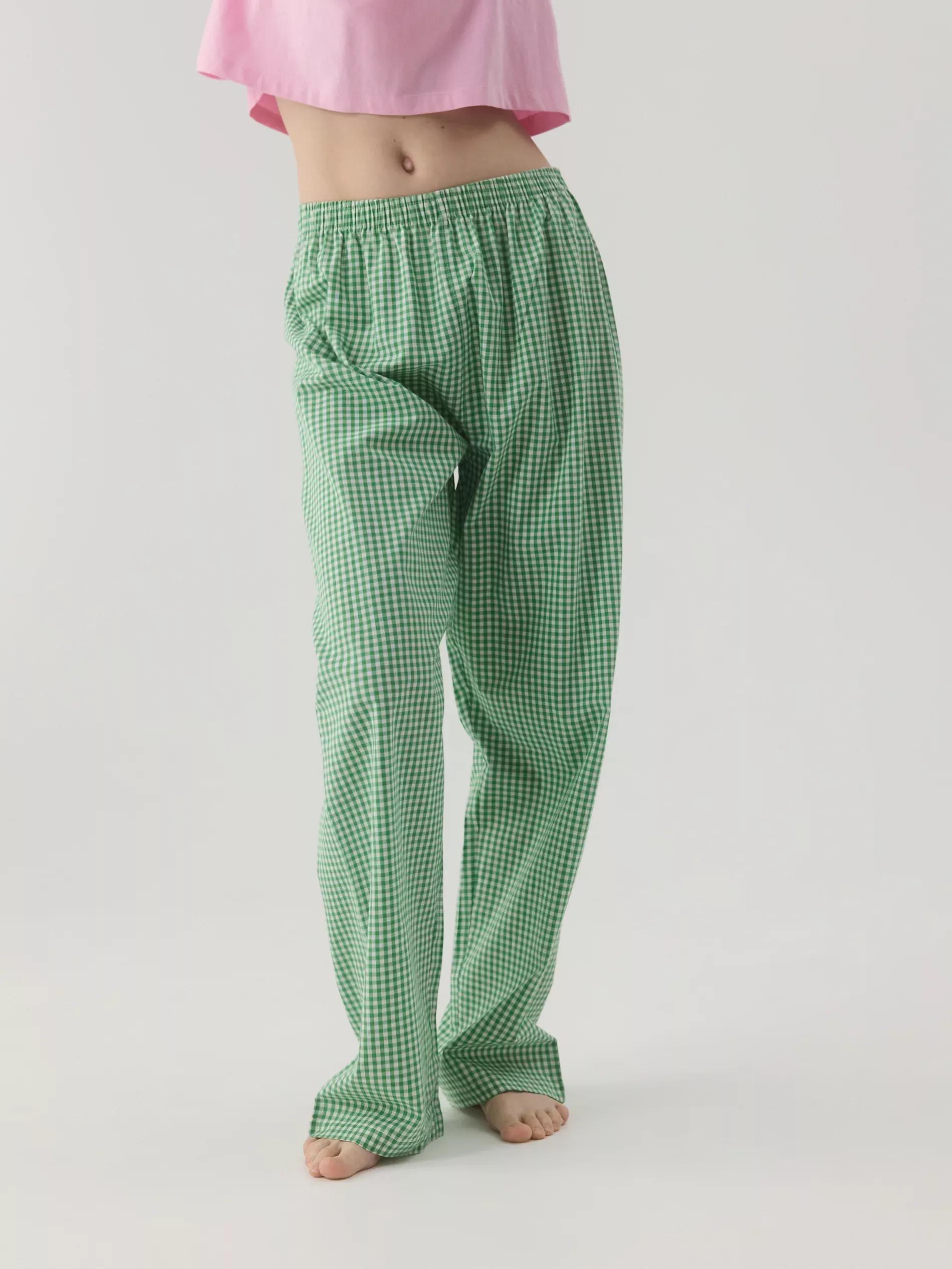 Green Two-Piece Cotton Pajamas, , large image number 2