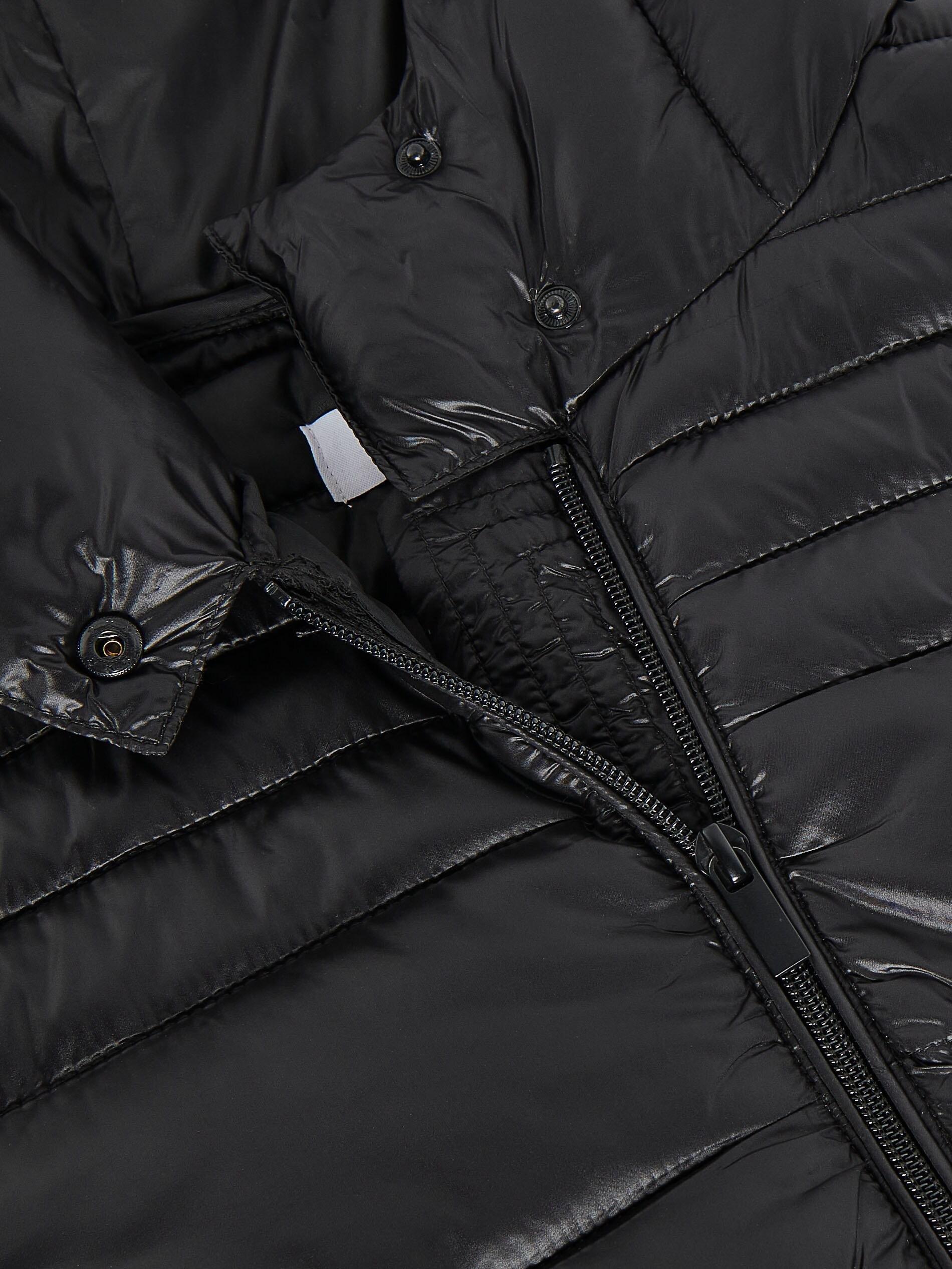 Black Quilted Jacket With A Hood, , large image number 5