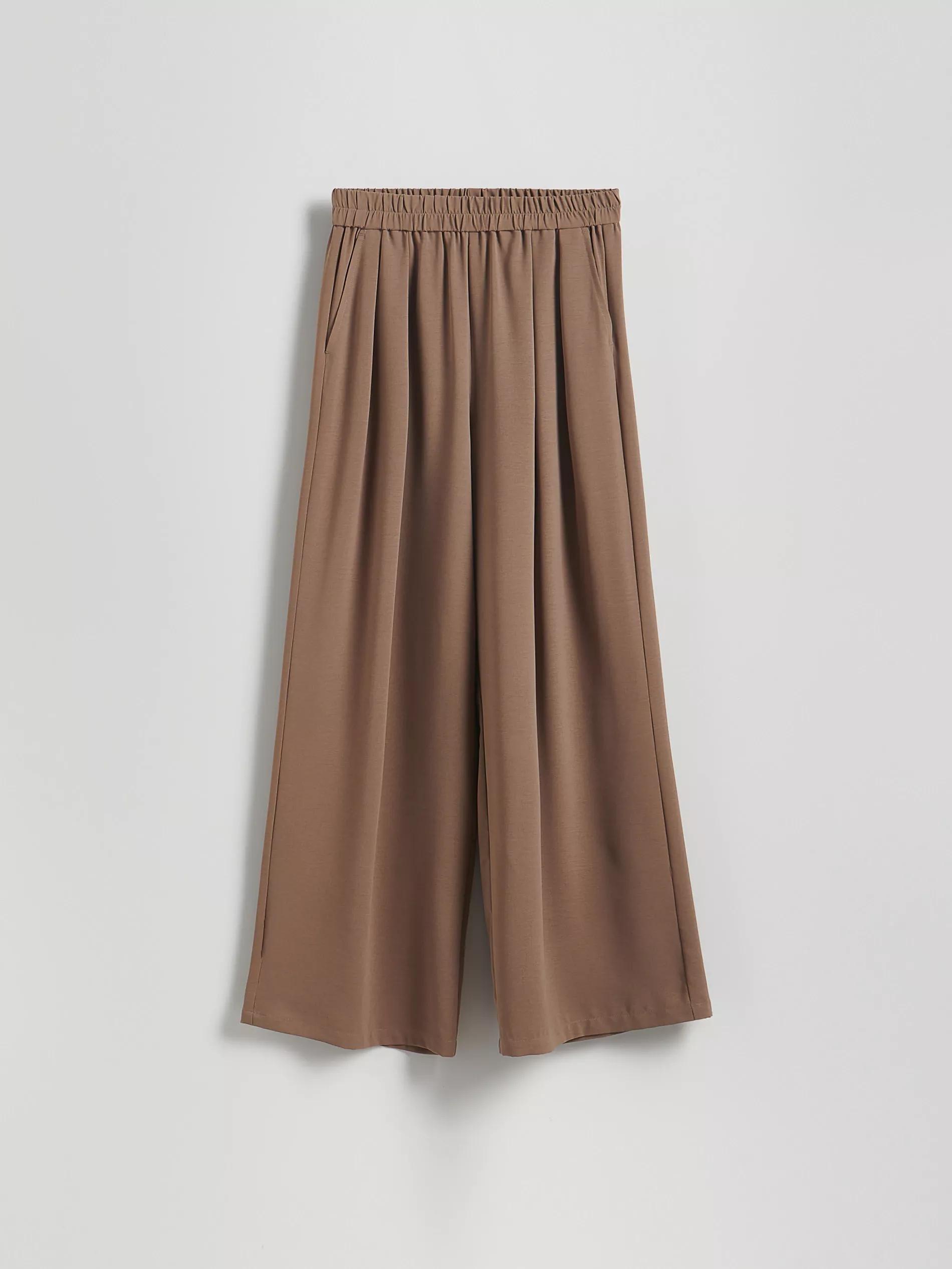 Brown Loose Trousers With Pleats, , large image number 0