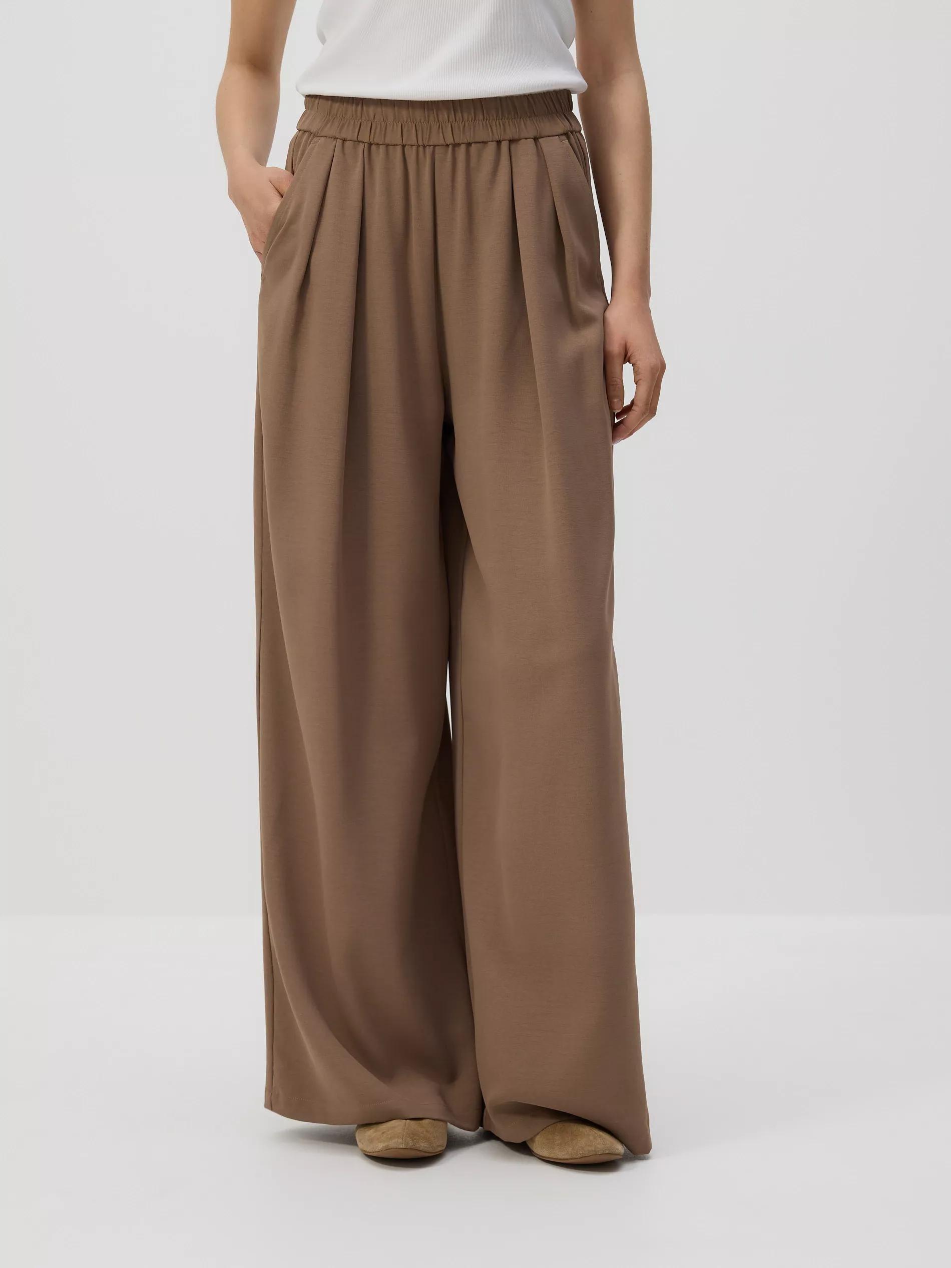 Brown Loose Trousers With Pleats, Brown, large image number 2
