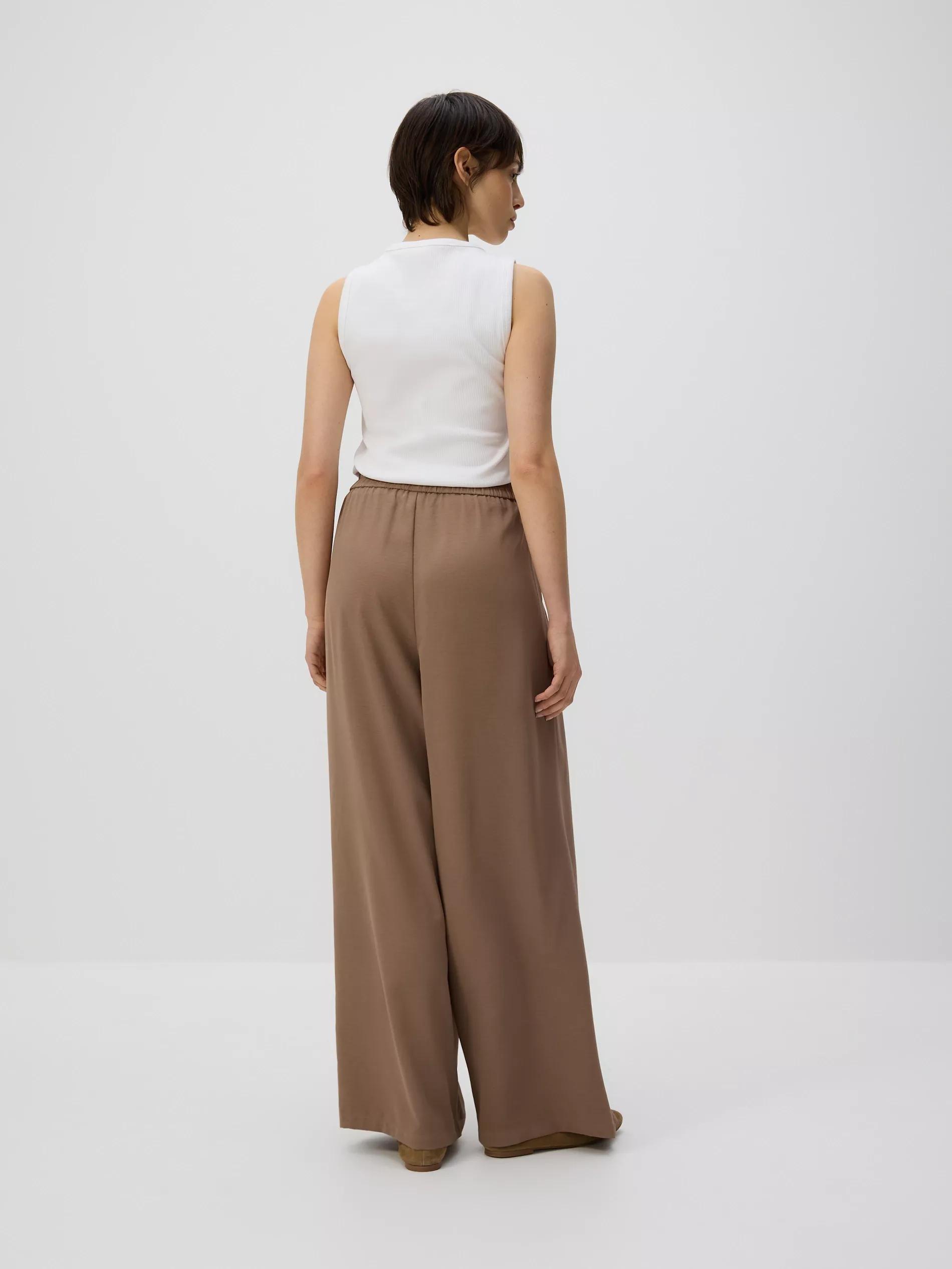 Brown Loose Trousers With Pleats, Brown, large image number 3