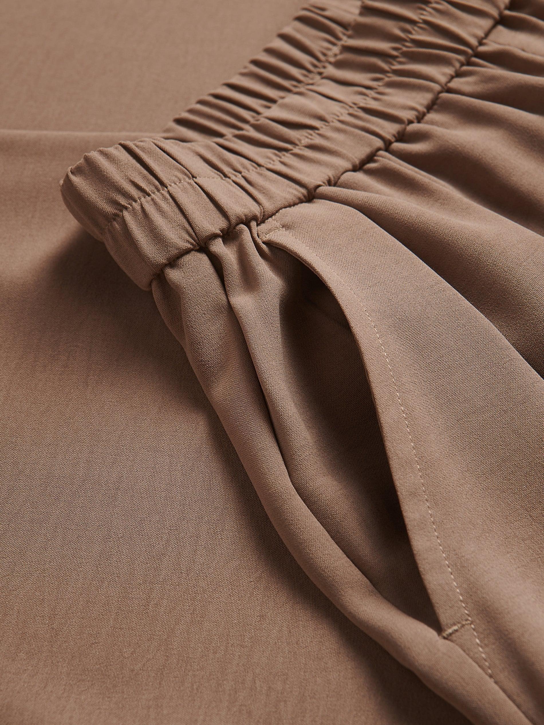 Brown Loose Trousers With Pleats, Brown, large image number 5