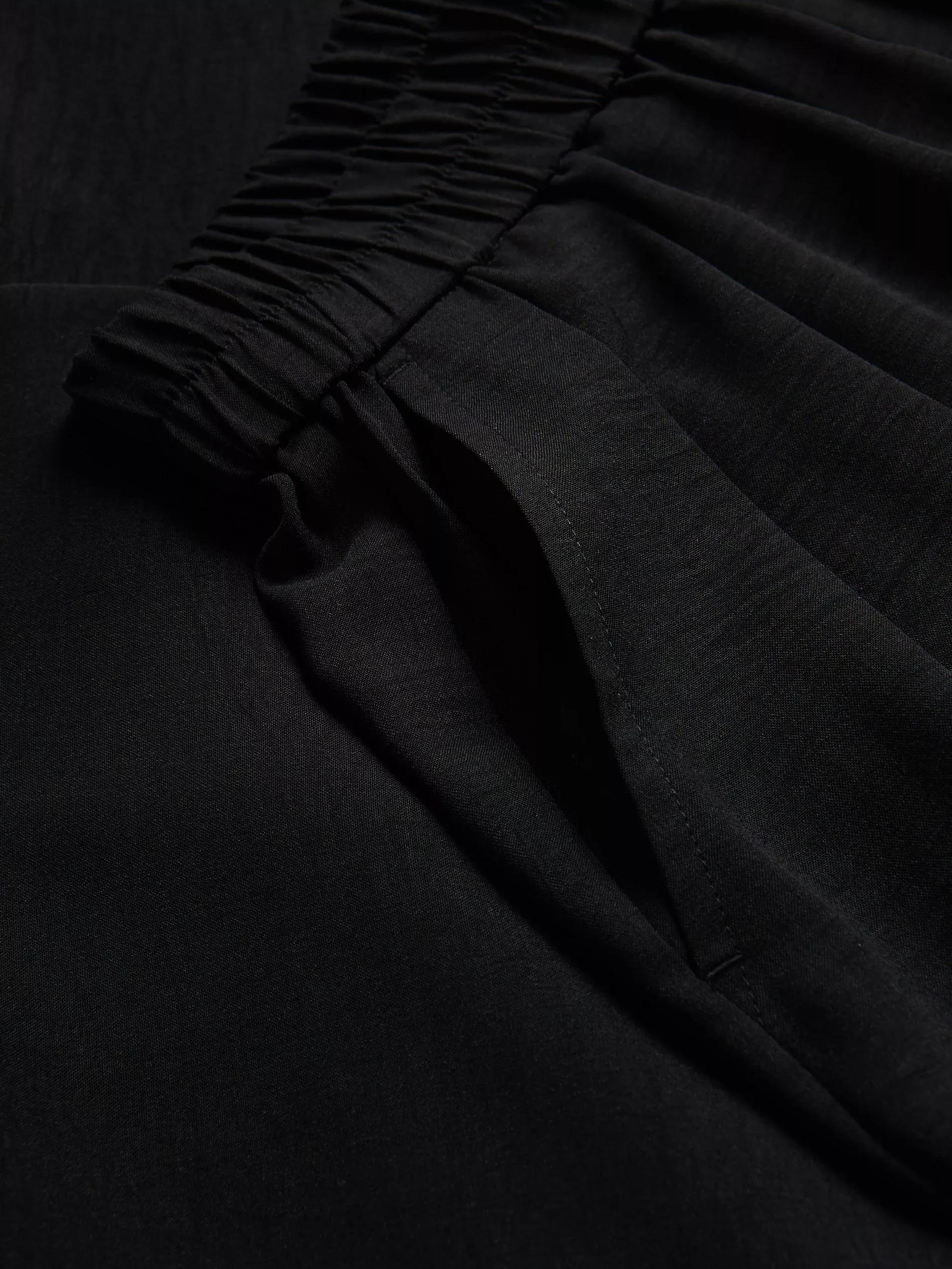 Black Loose Trousers With Pleats, Black, large image number 5