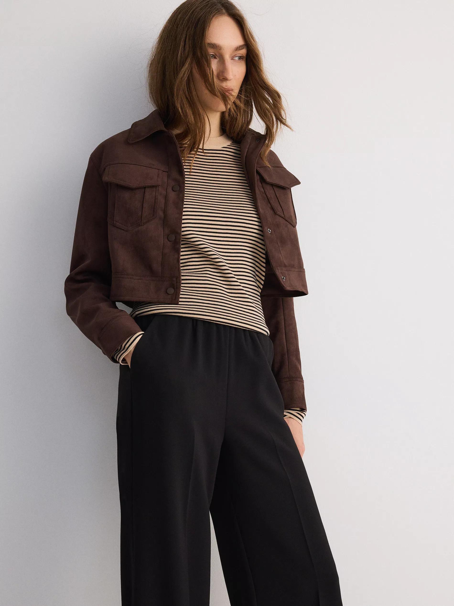 Black Trousers With Pressed Crease, Black, large image number 3