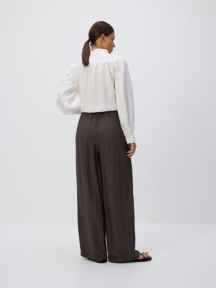 Brown Loose-Fit Trousers With Pleats, , large image number 2