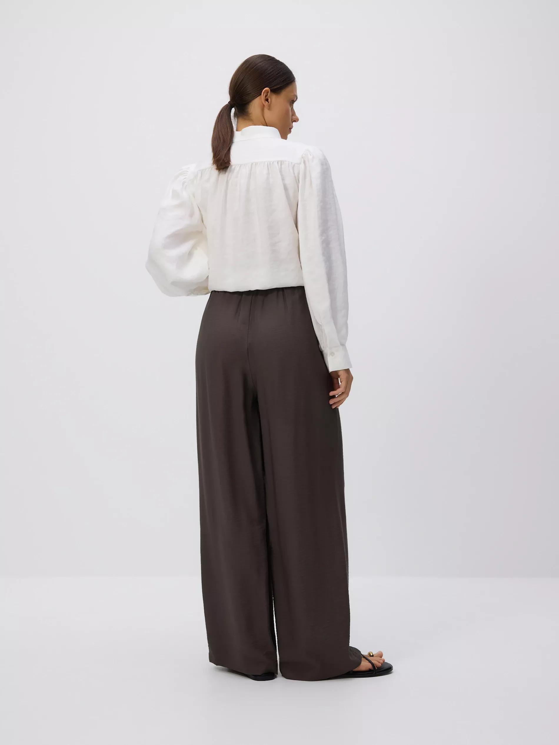 Brown Loose-Fit Trousers With Pleats, , large image number 3