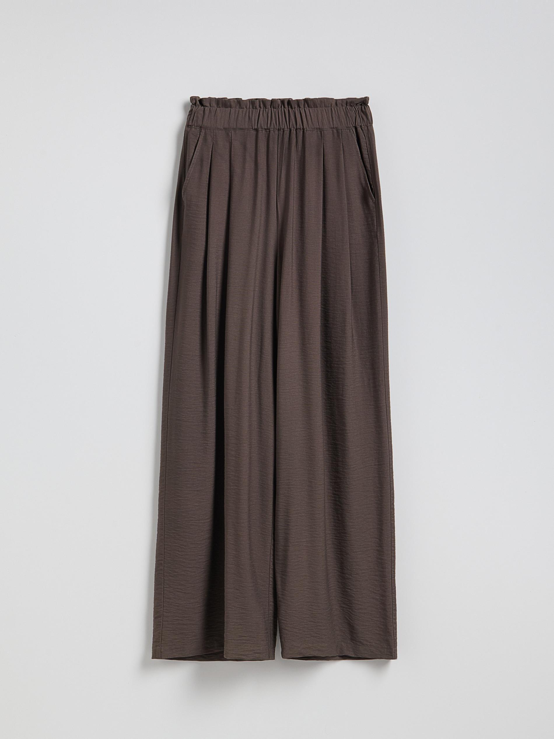 Brown Loose-Fit Trousers With Pleats, , large image number 4
