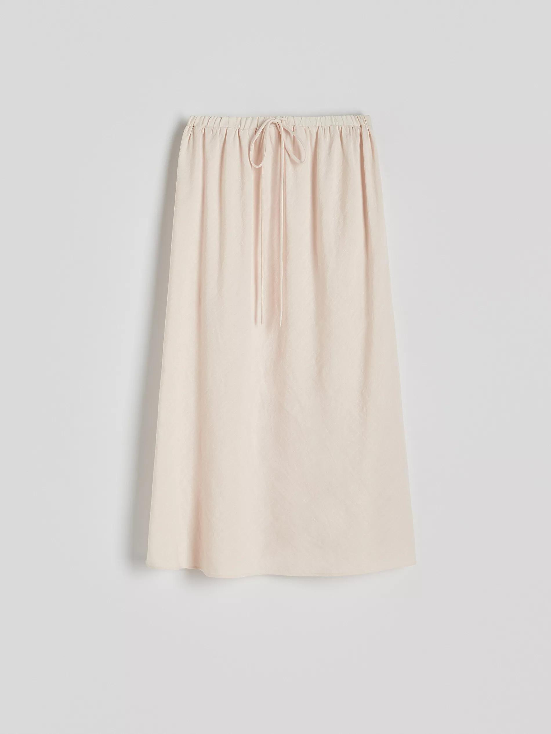 Beige Drawstring Maxi Skirt, , large image number 7