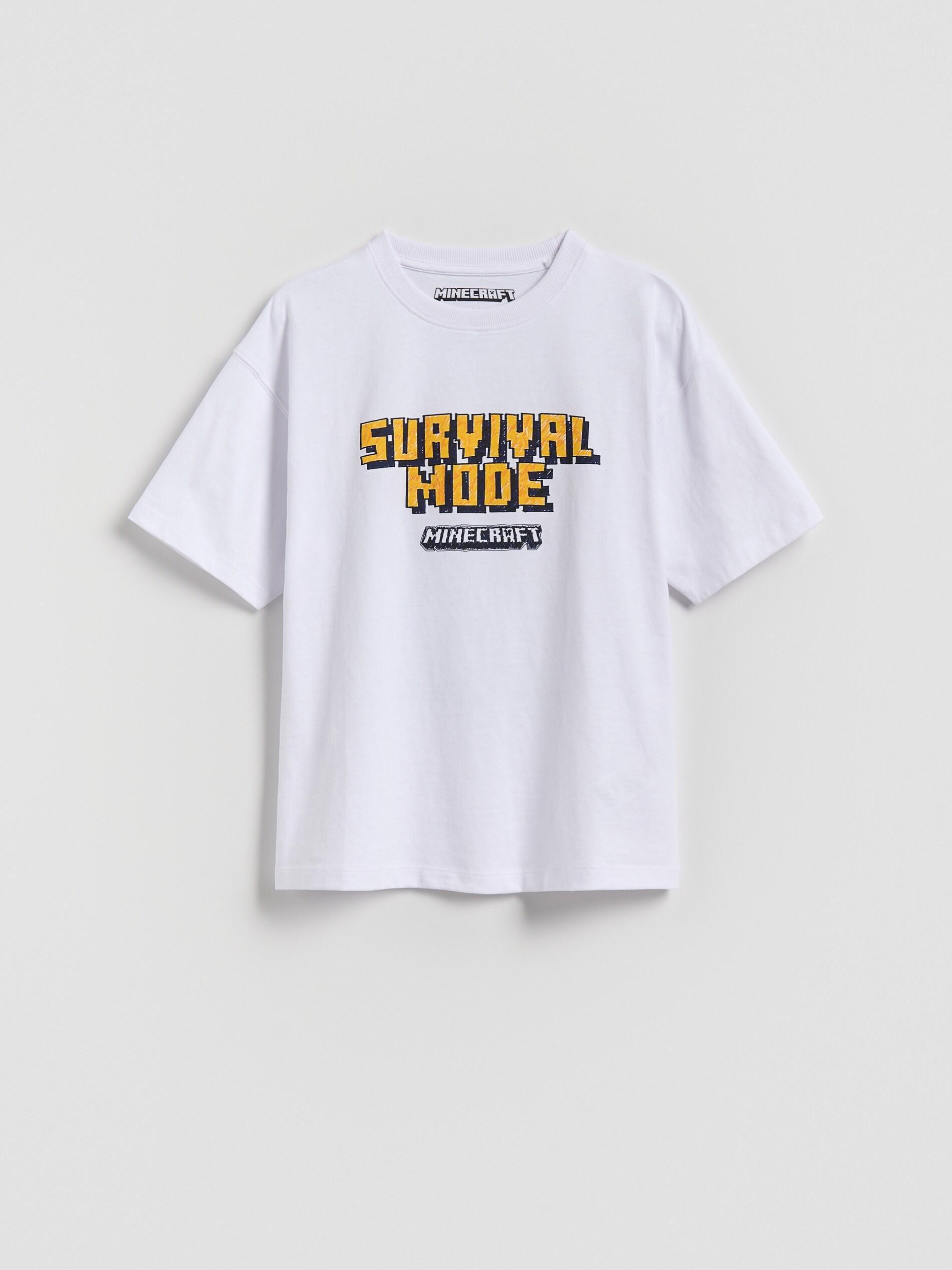 WHITE Minecraft cotton T-shirt, White, medium