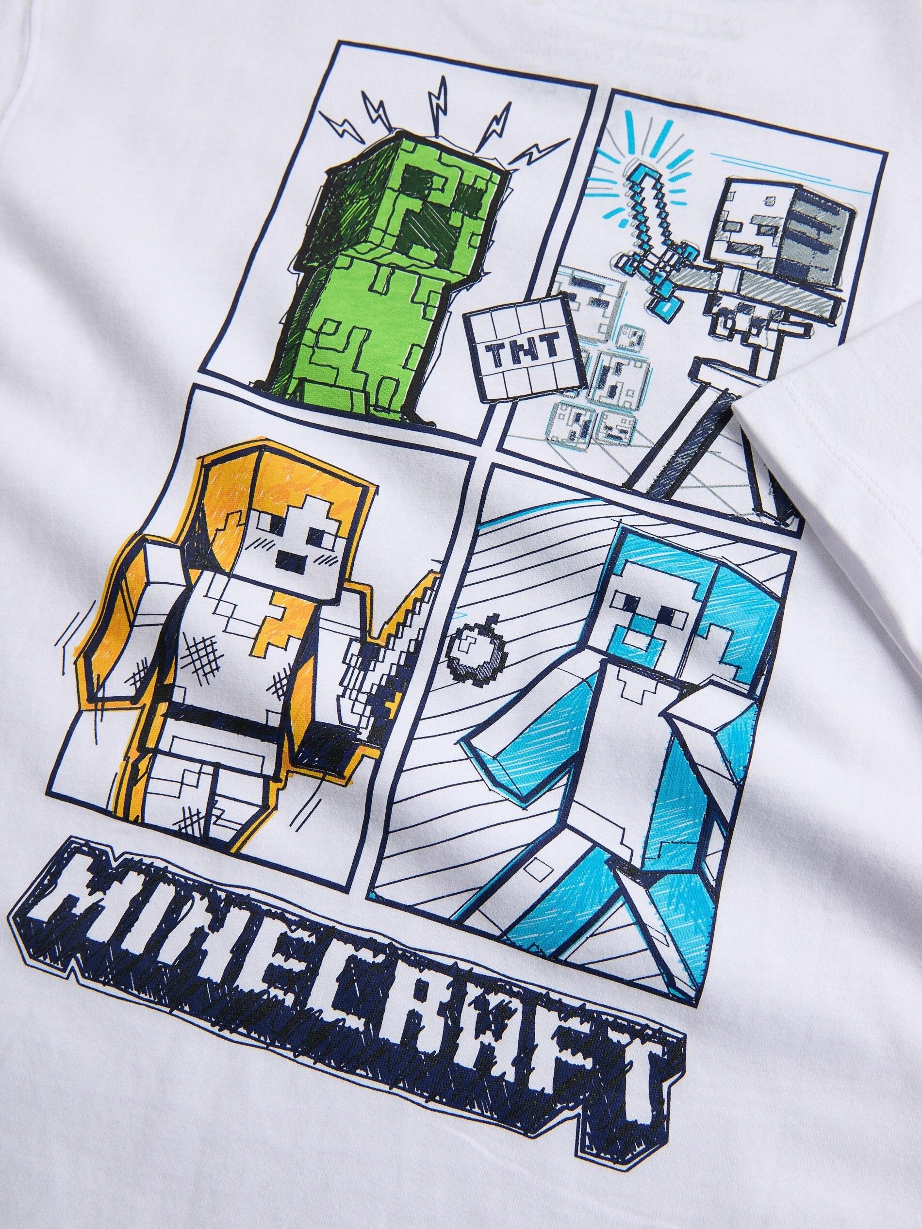 WHITE Minecraft cotton T-shirt, White, medium