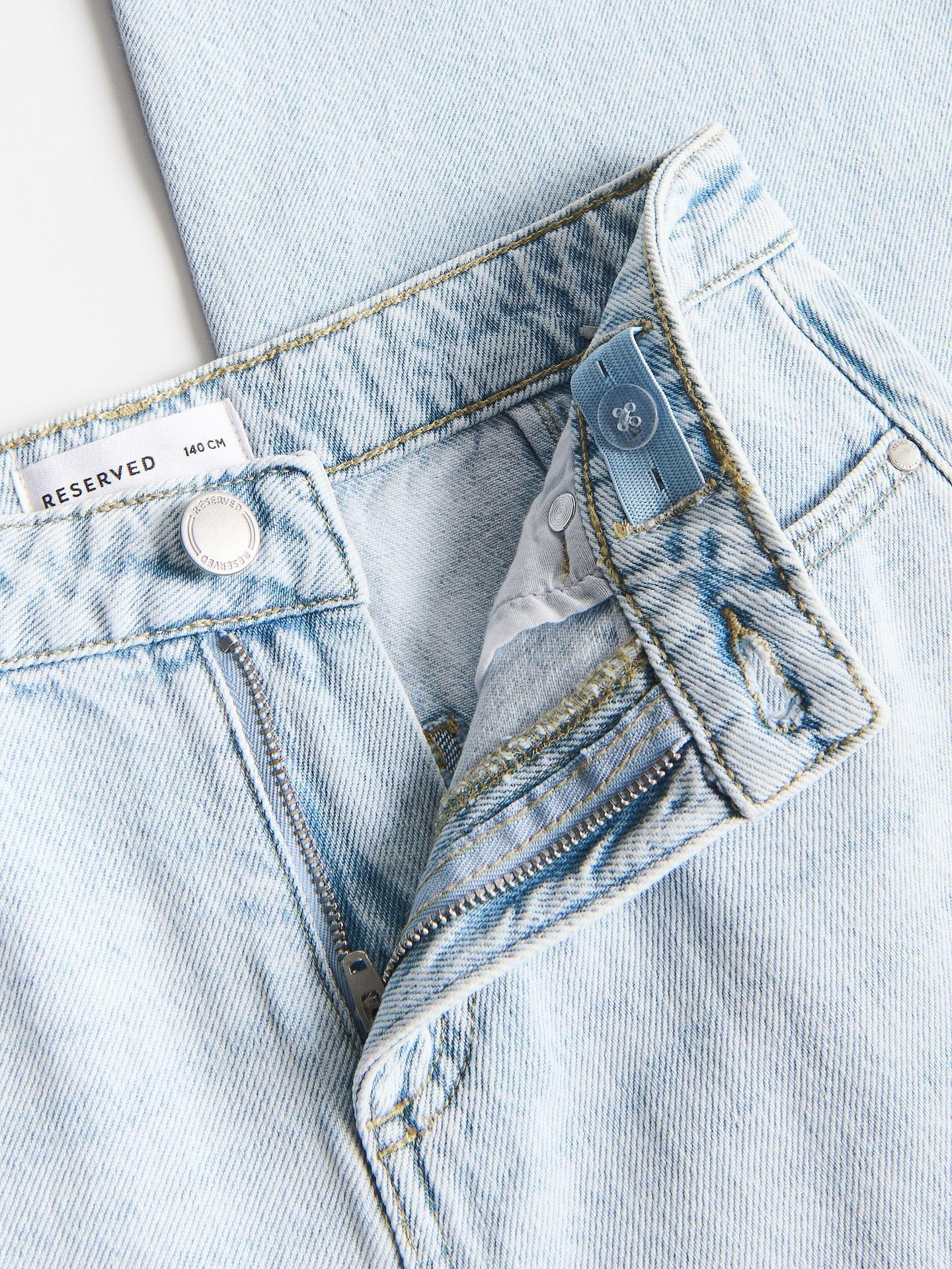 Blue Wide Leg Cargo Jeans, Blue, large image number 1