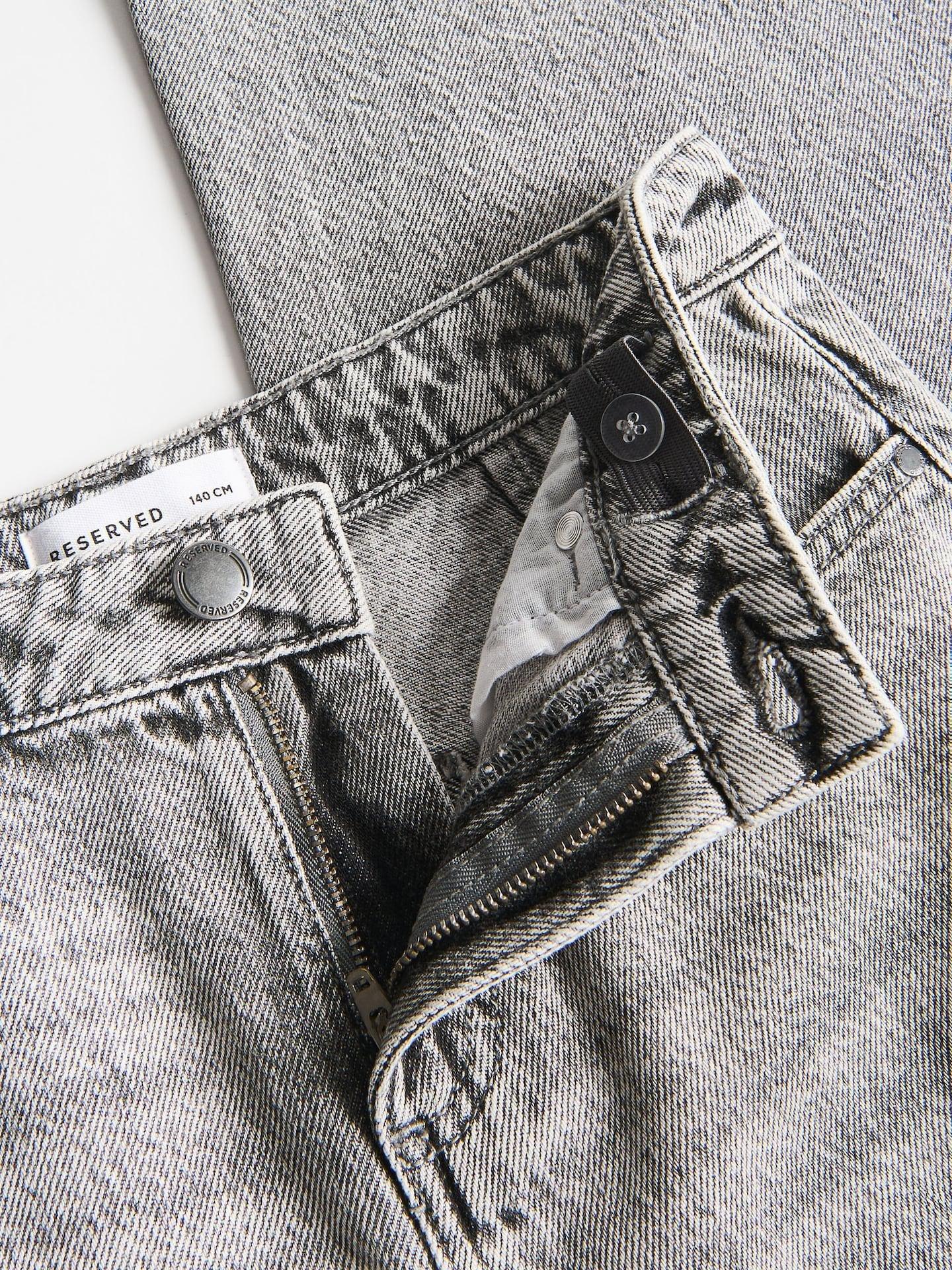 Grey Wide Leg Cargo Jeans, Light grey, medium