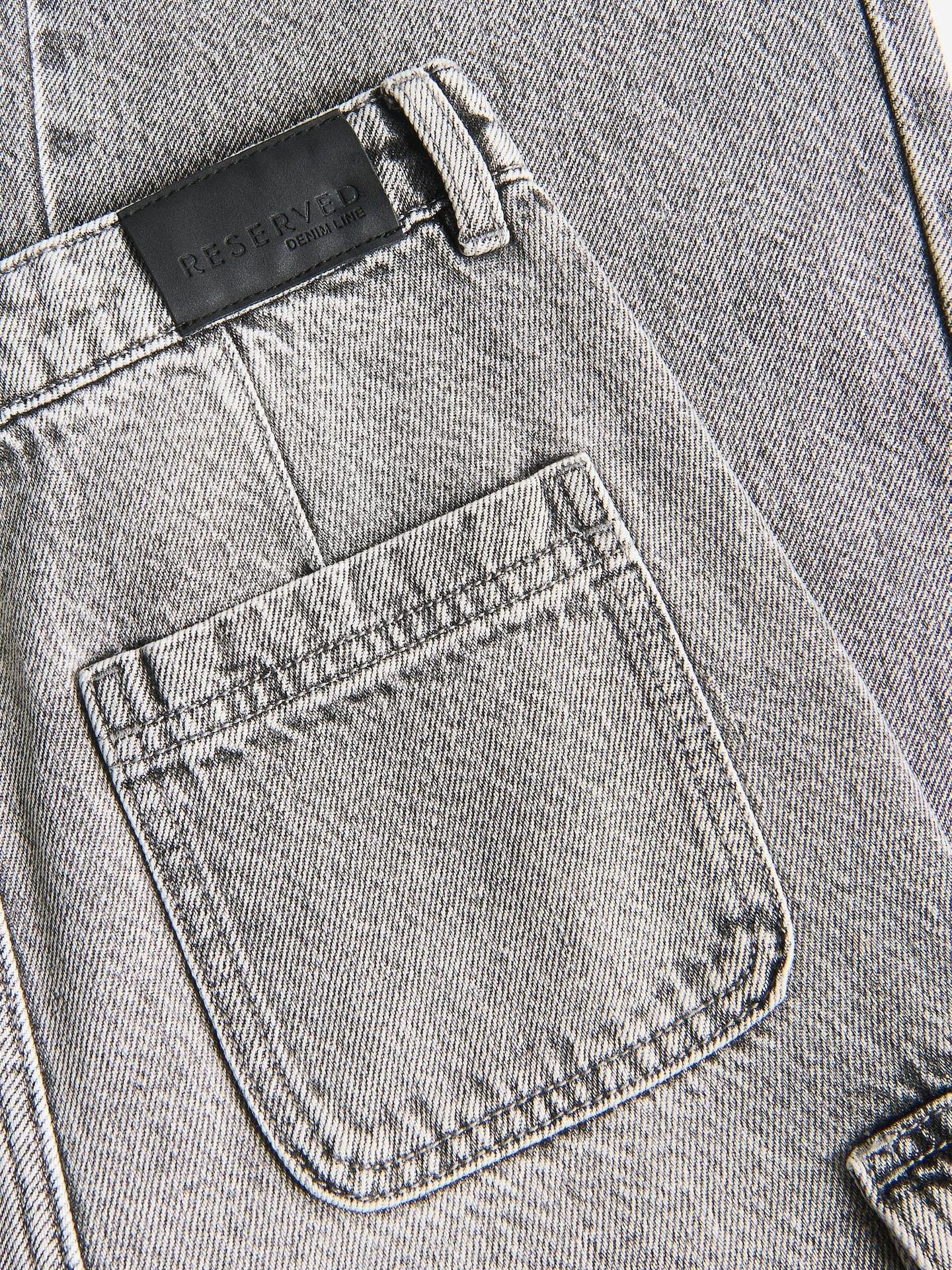 Grey Wide Leg Cargo Jeans, Light grey, large image number 2