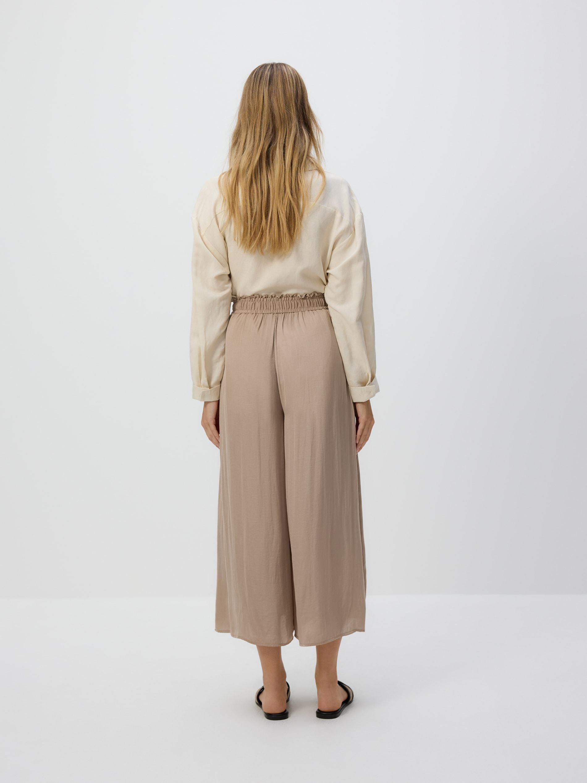 Beige Loose Trousers With Beads, Beige, large image number 3