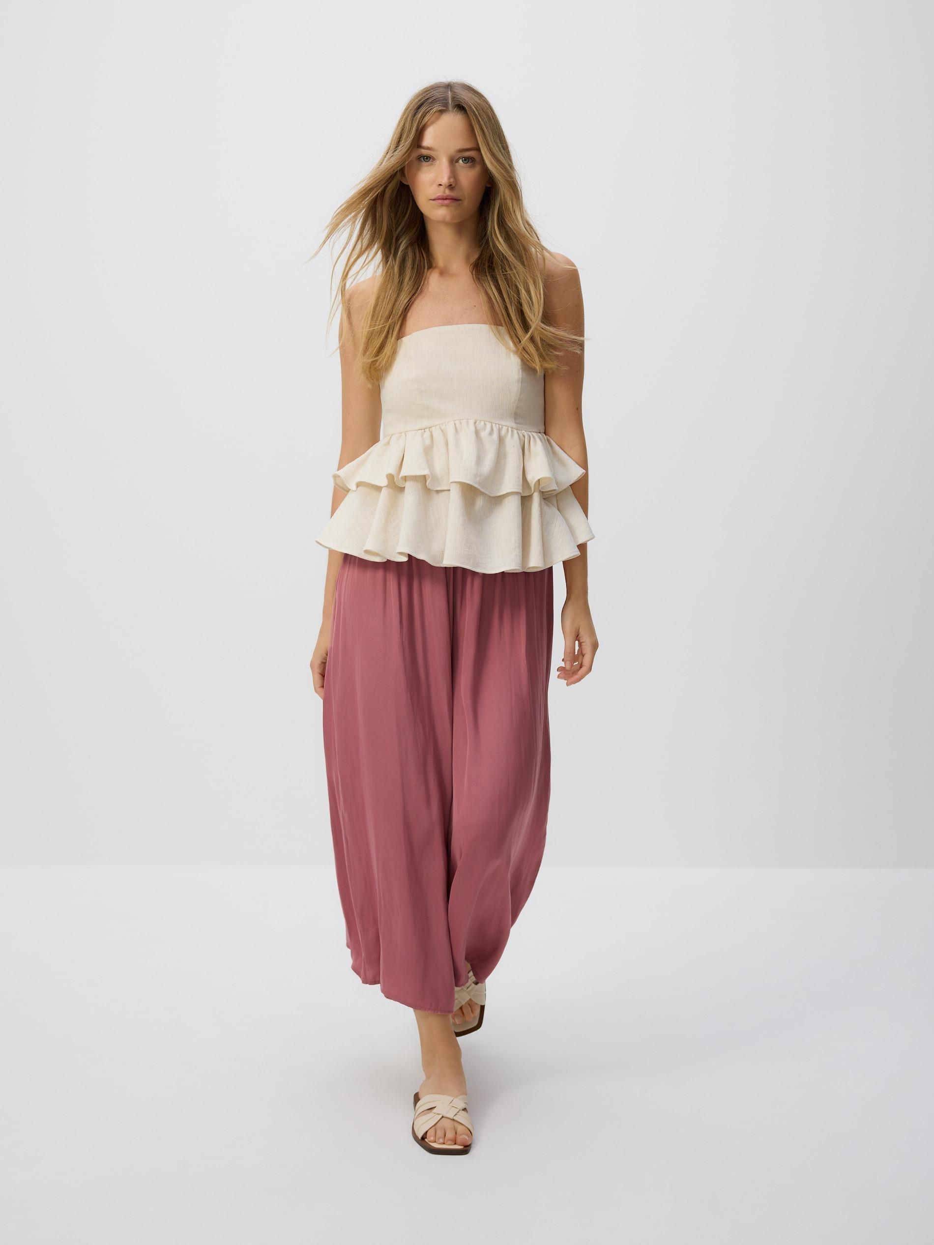Purple Loose Trousers With Beads, Purple, large image number 0
