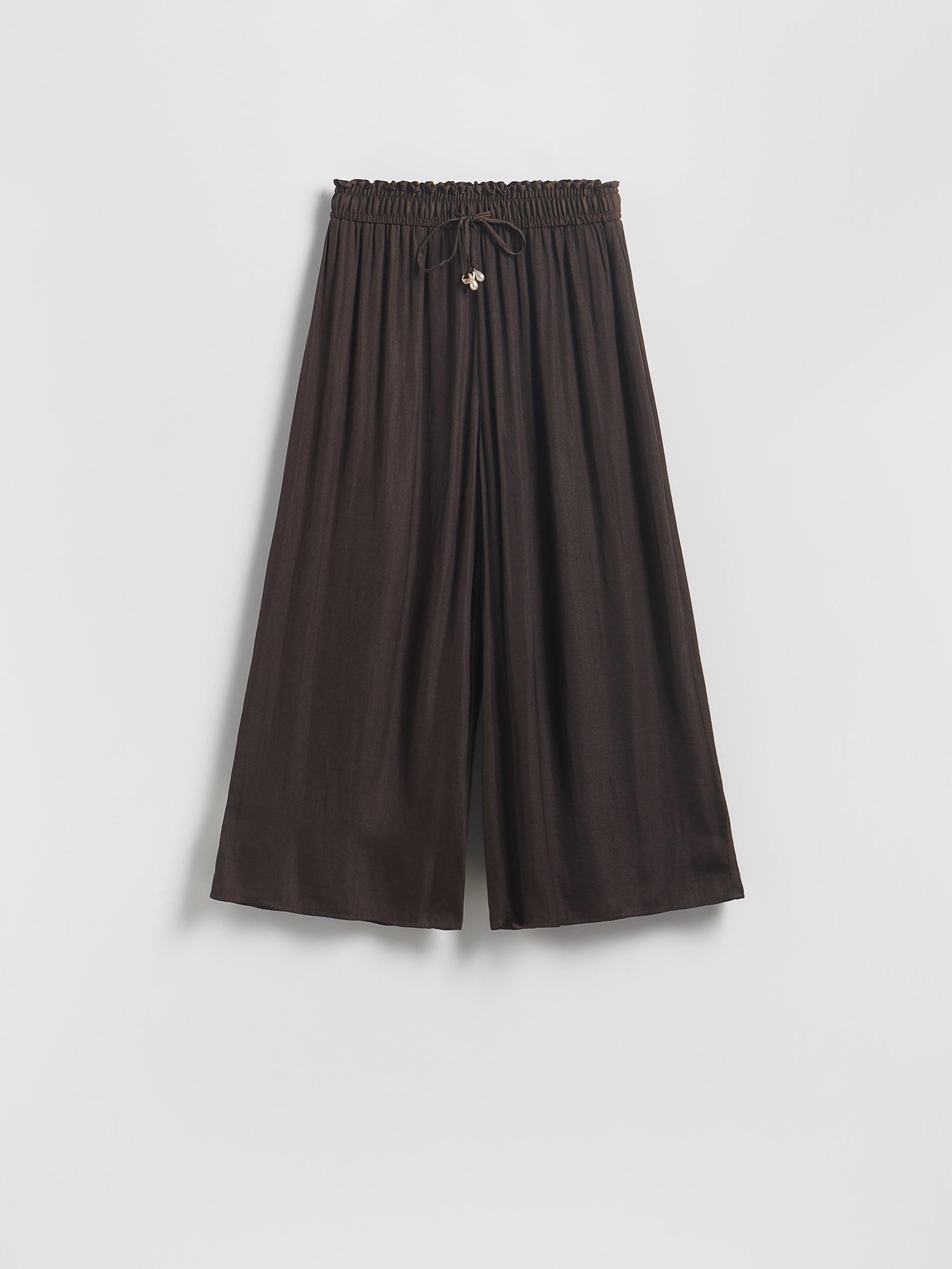 Brown Loose Trousers With Beads, Brown, large image number 4