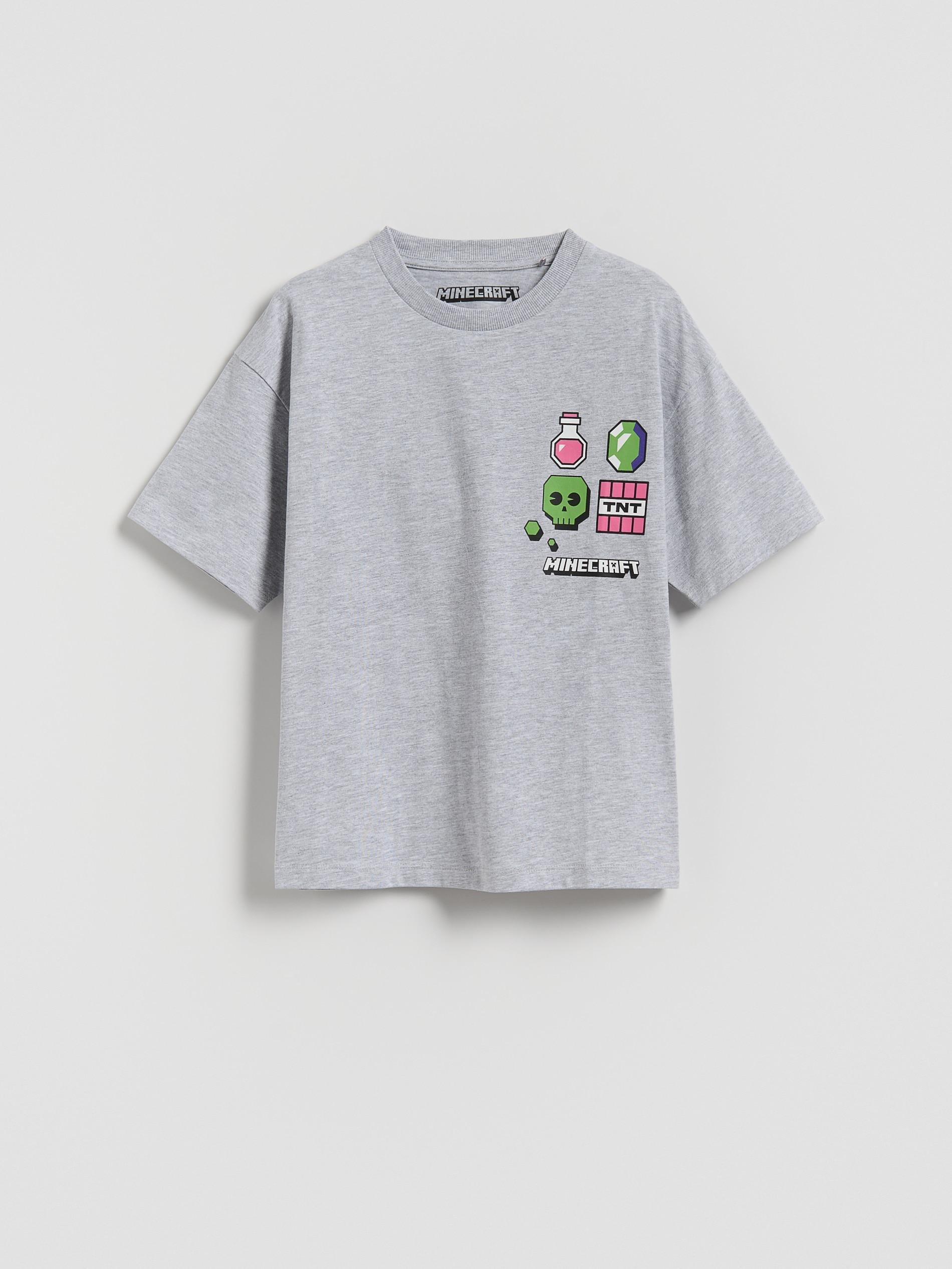 LIGHT GREY Minecraft cotton T-shirt, , medium