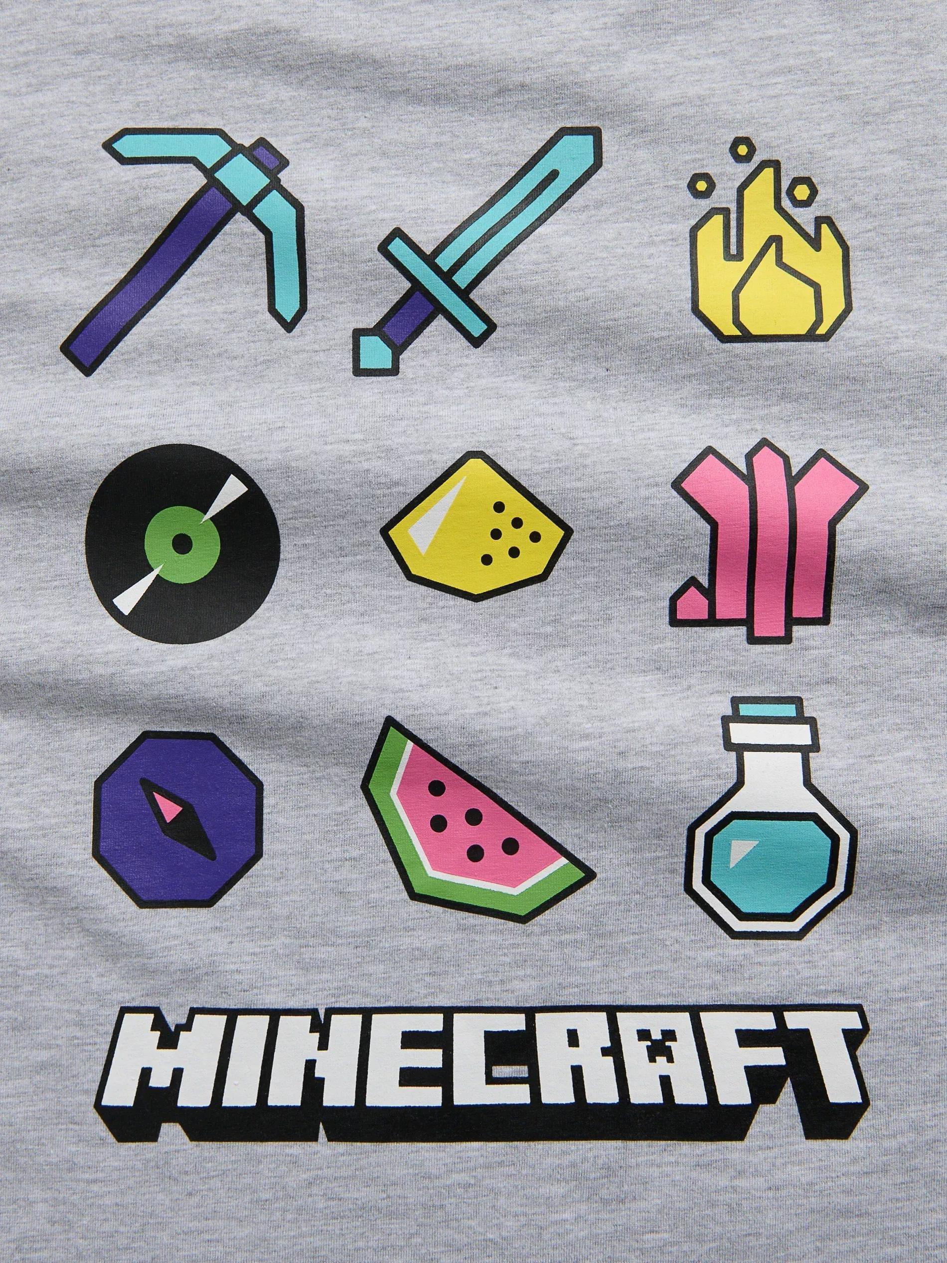LIGHT GREY Minecraft cotton T-shirt, , large image number 1