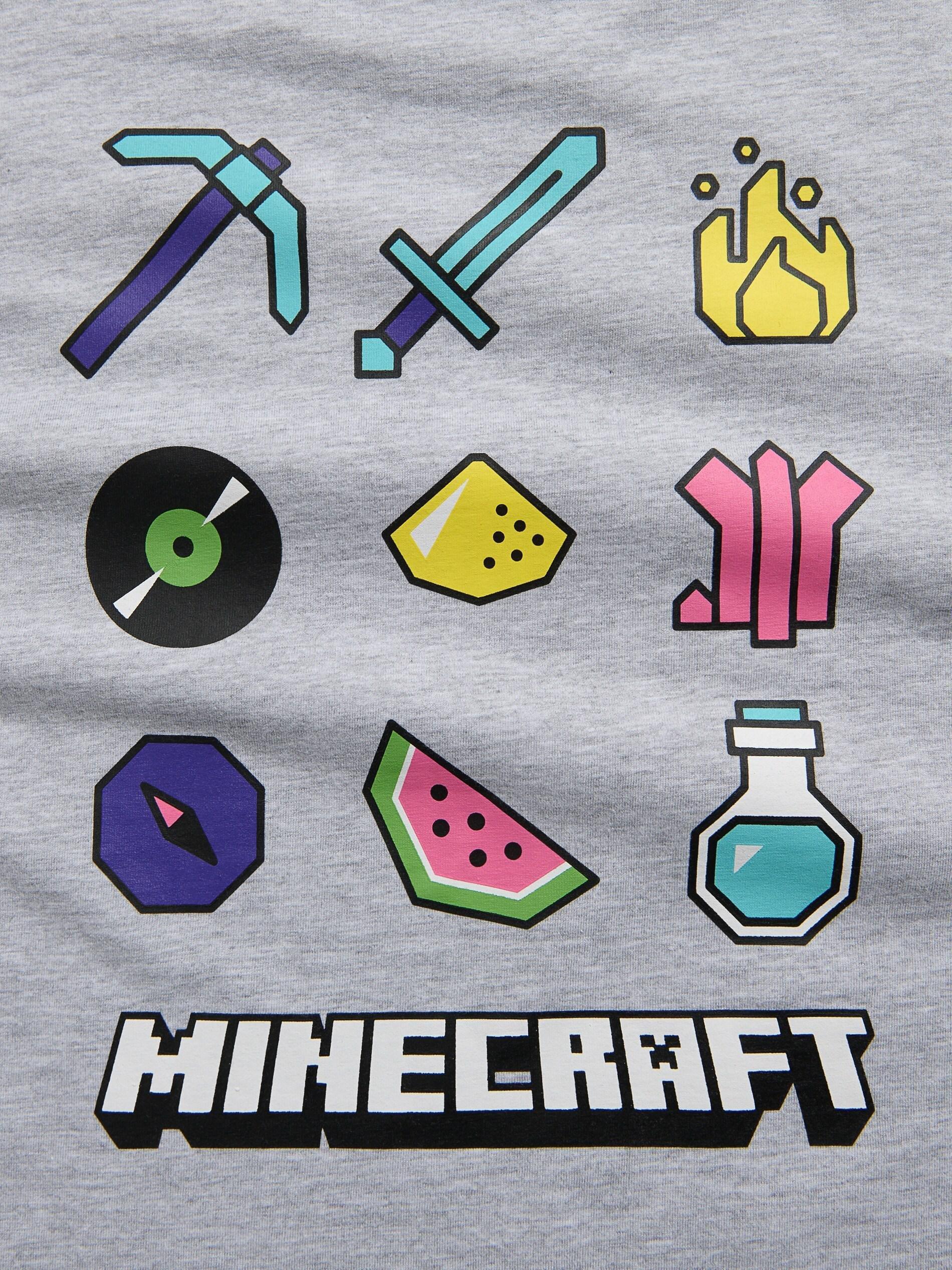 LIGHT GREY Minecraft cotton T-shirt, Light grey, medium