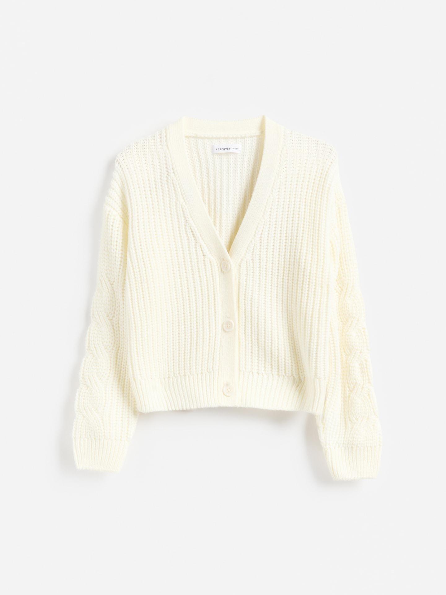 Cream Stripe Cardigan, Ivory, medium