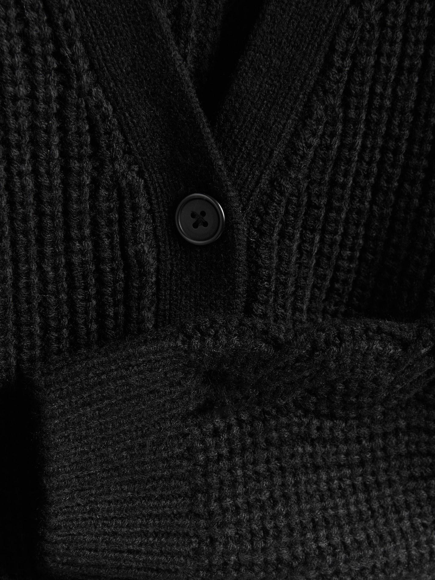 Black Stripe Cardigan, Black, medium