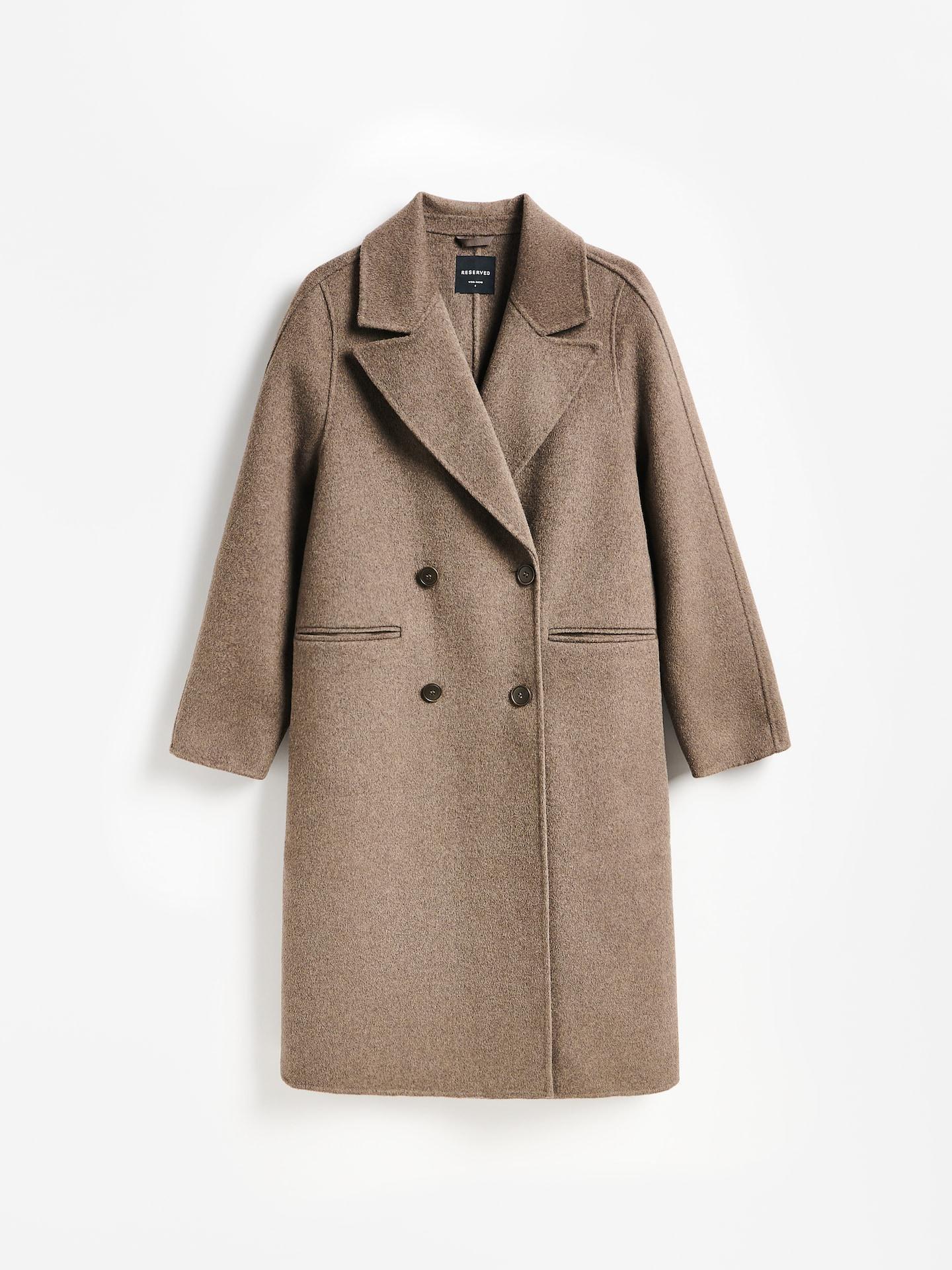 Brown Handmade Wool-Blend Coat, 7401_74M, medium